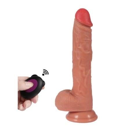 Vibratör ÇeşitleriUSB Şarjlı 22 cm İleri Geri Hareketli Gerçekçi Silikon Vantuzlu PenisLilituShop