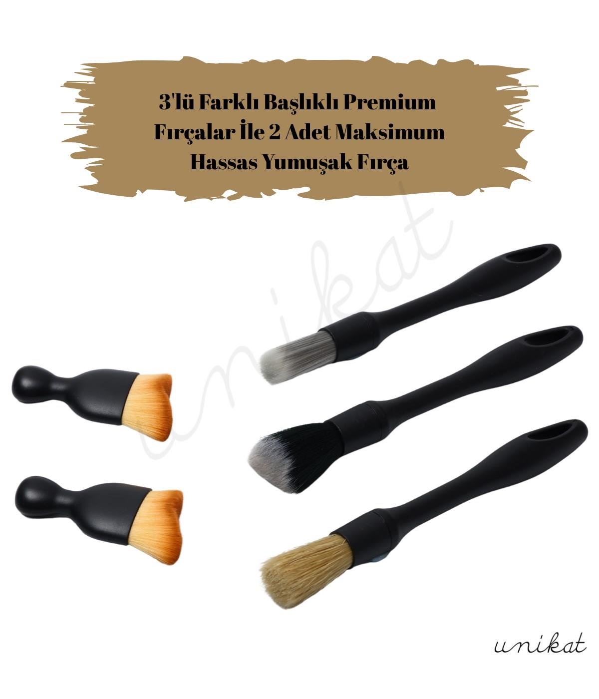 BAYİ ÜRÜNÜ 5'li Hassas Araç İç ve Dış Fırçaları Set – Premium 