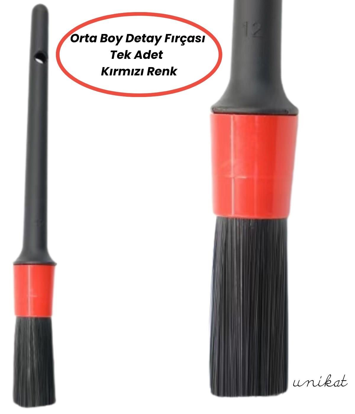 BAYİ ÜRÜNÜ Araç Oto Detay Fırçası Tek Adet Orta Boy Kırmızı Renk