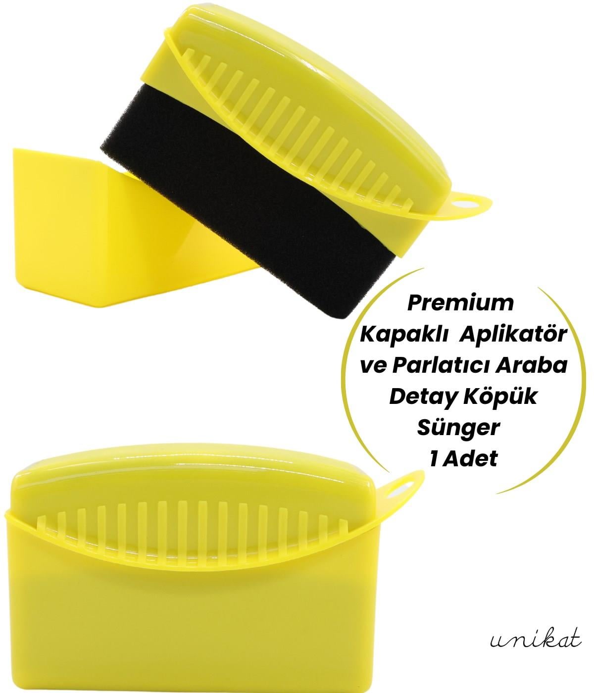 BAYİ ÜRÜNÜ Kapaklı Lastik Aplikatörü ve Parlatıcı - Araba Detay Köpük Sünger ile Parlatma 1 Adet