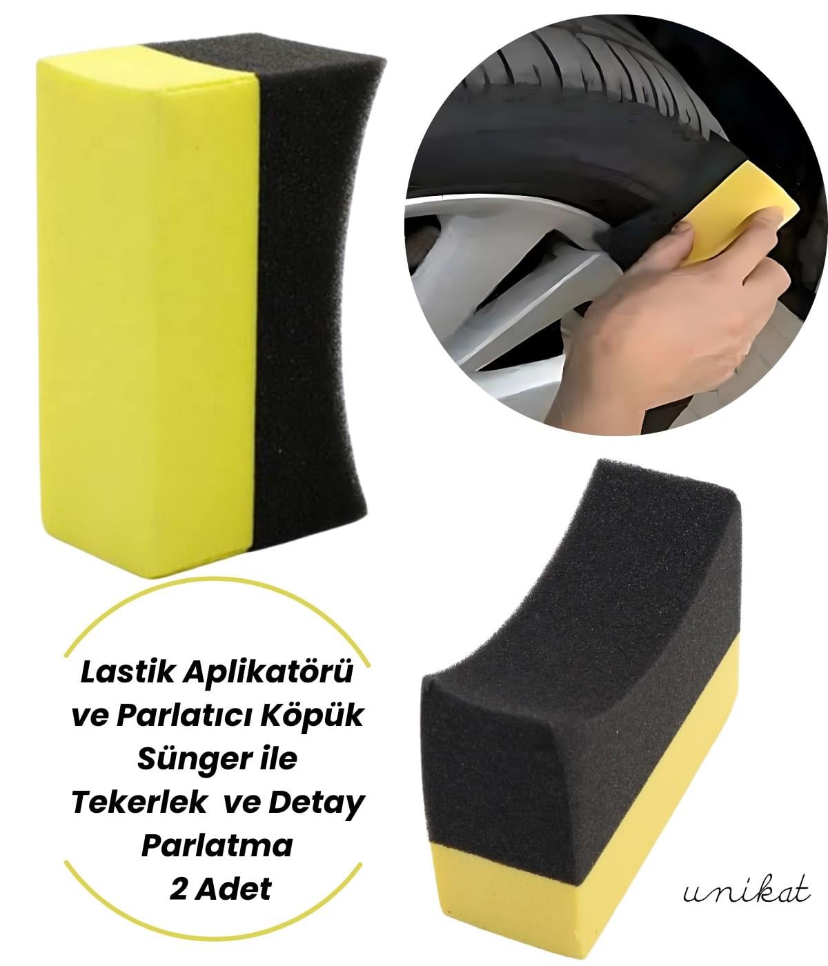 BAYİ ÜRÜNÜ Lastik Aplikatörü ve Parlatıcı - Araba Detay Köpük Sünger ile Tekerlek Parlatma 1 Adet