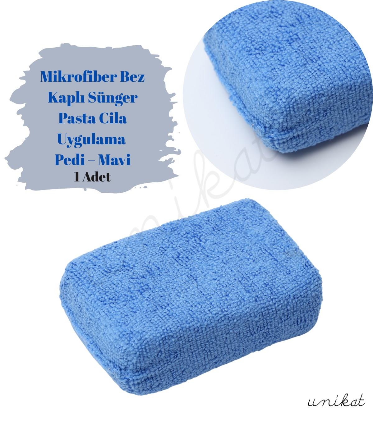 BAYİ ÜRÜNÜ Mikrofiber Bez Kaplı Sünger Uygulama Pedi – Mavi - 1Adet