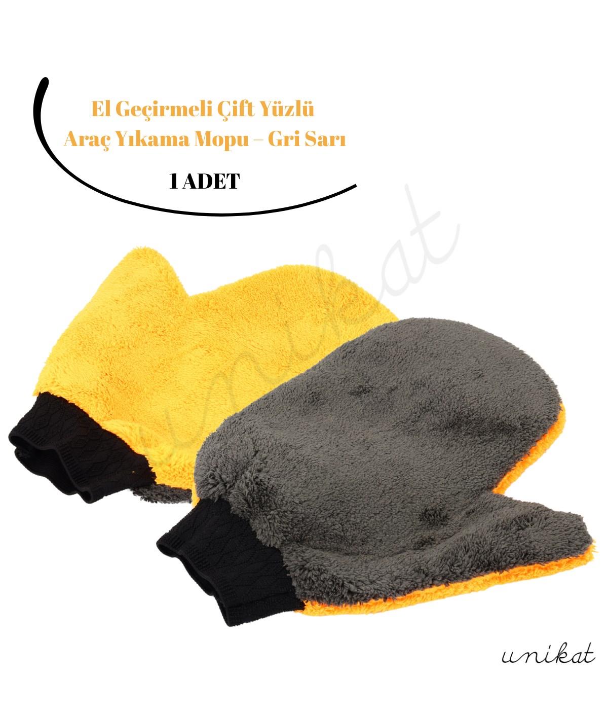 BAYİ ÜRÜNÜ Mikrofiber El Geçirmeli Çift Yüzlü Araç Yıkama Mopu - 1Adet