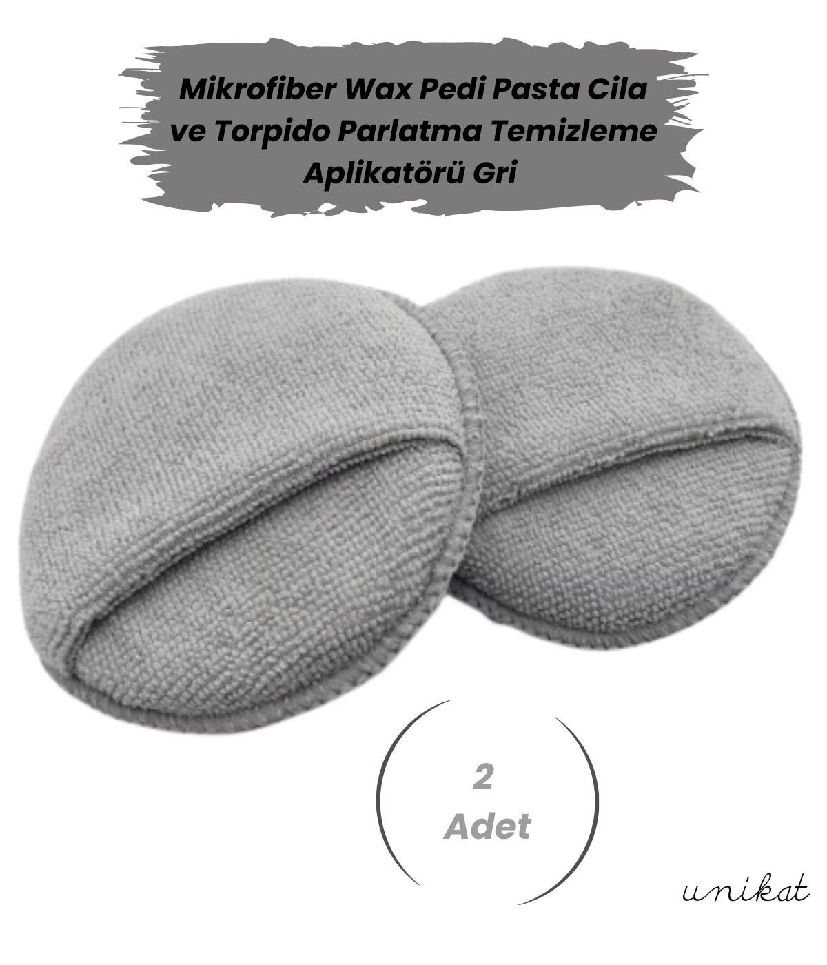 BAYİ ÜRÜNÜ Mikrofiber Wax Pedi Pasta Cila ve Torpido Parlatma Temizleme Aplikatörü Gri 1 Adet