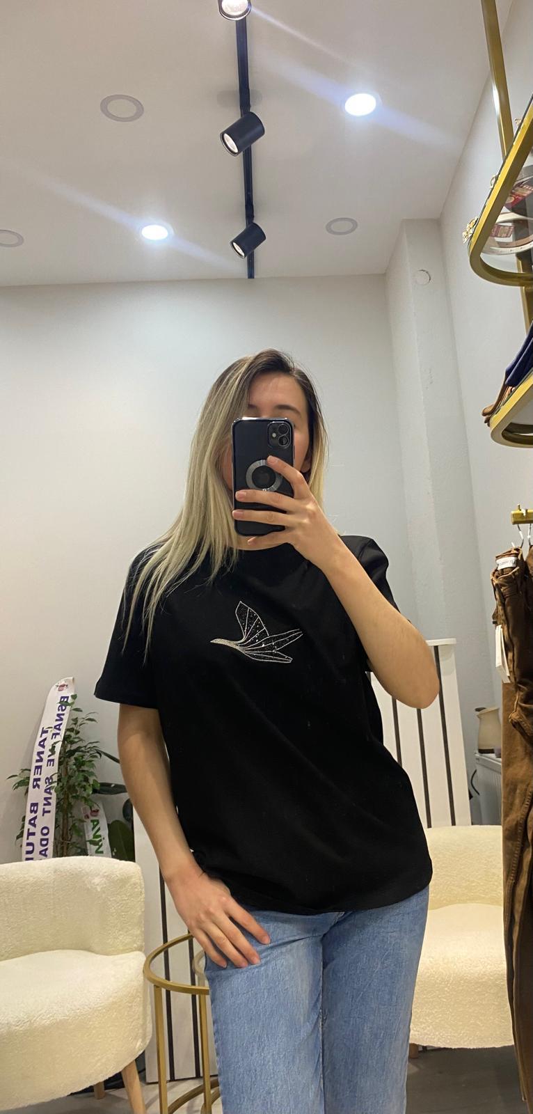 Orj Marka Taş İşlemeli T-Shirt