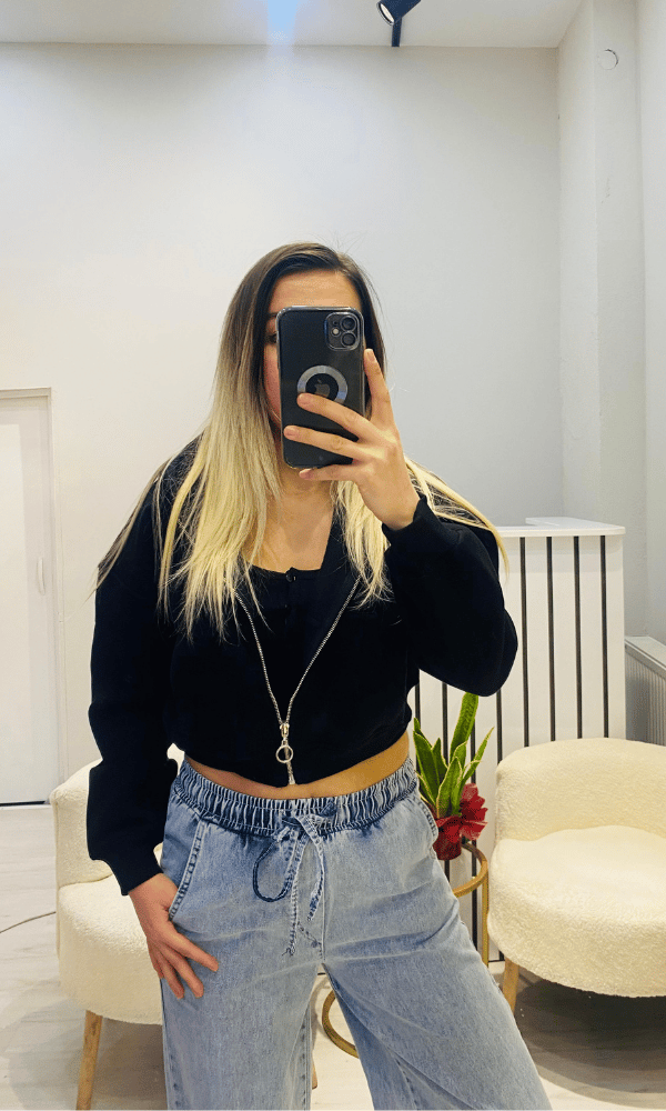 Oversize Kapüşonlu Hırka Ceket