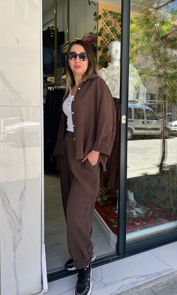 Premium Tensel Gömlek Pantolon Takım