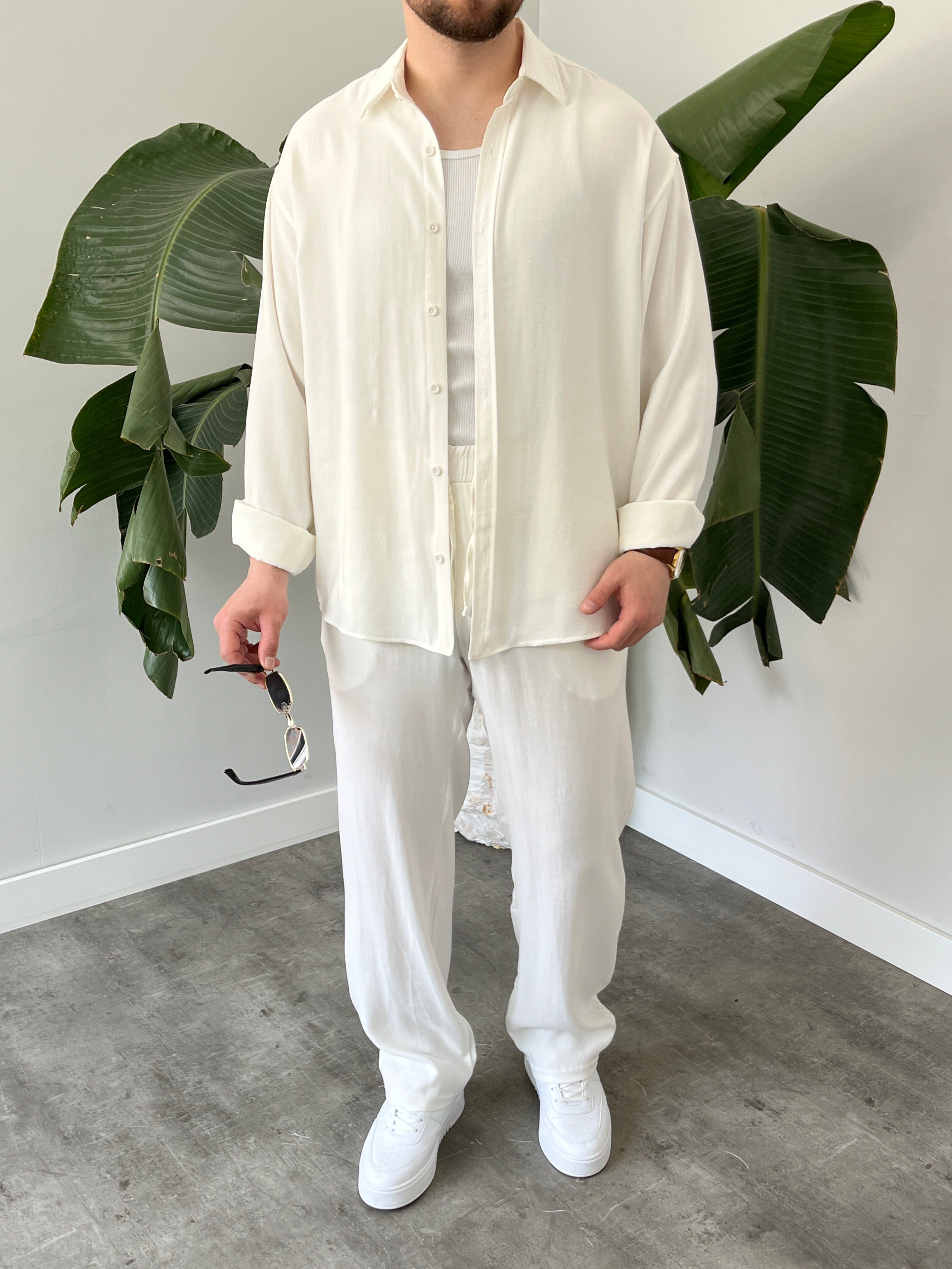 Ekru Premium Modal Oversize Takım