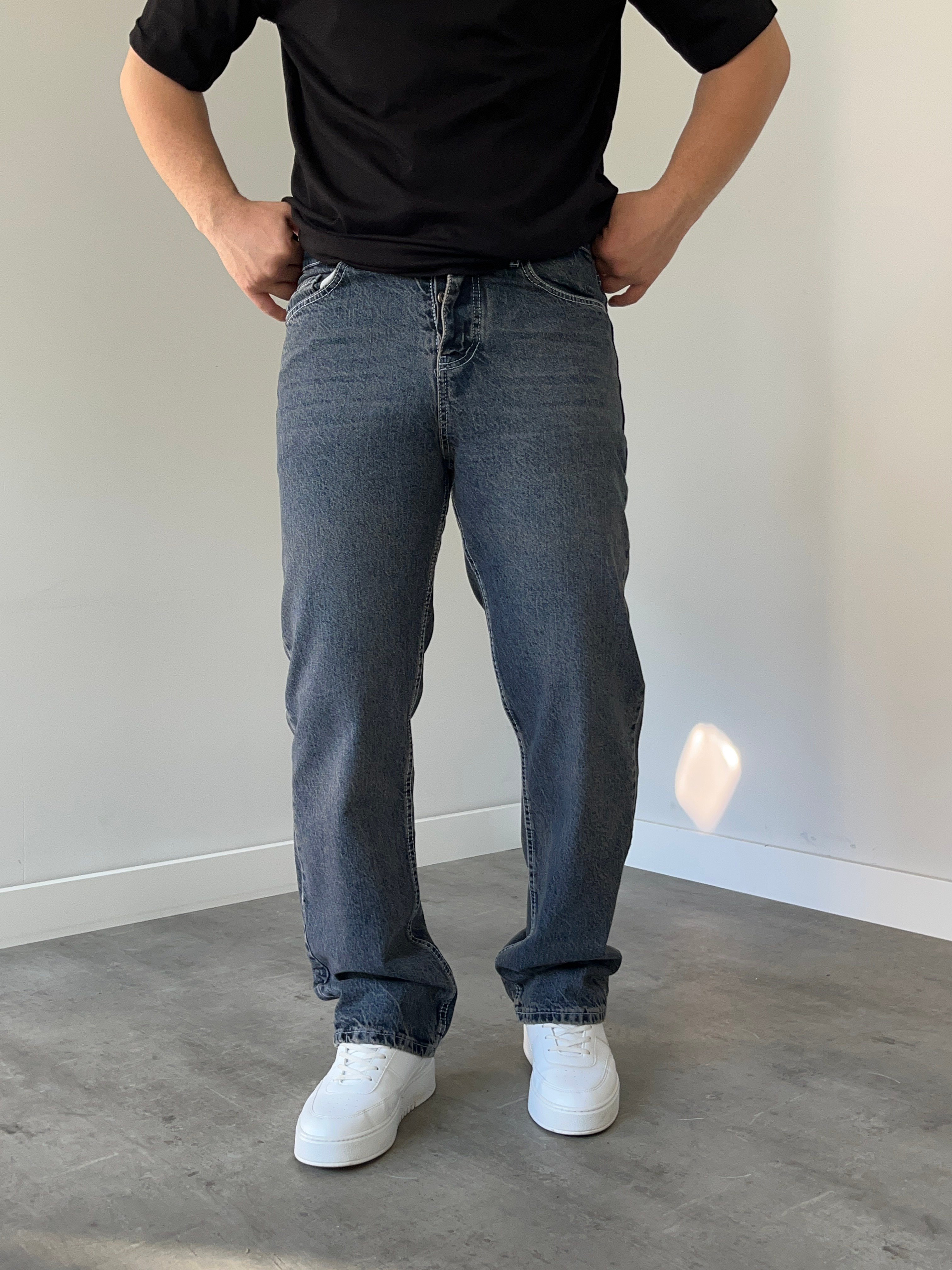 We 11 Baggy Jean Yıkamalı Antrasit