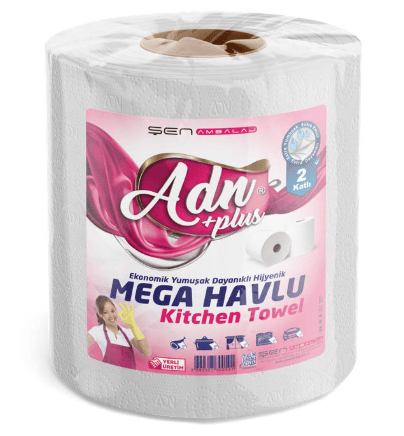 Adn Mega Dev Havlu 200 Yapraklı – 2 Katlı | Yüksek Emici Kağıt Havlu