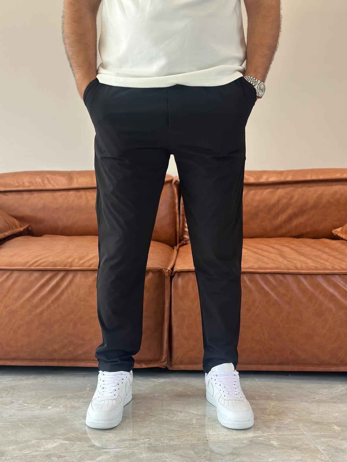 Erkek Beli Bağcıklı Jooger Pantolon Siyah Eca003