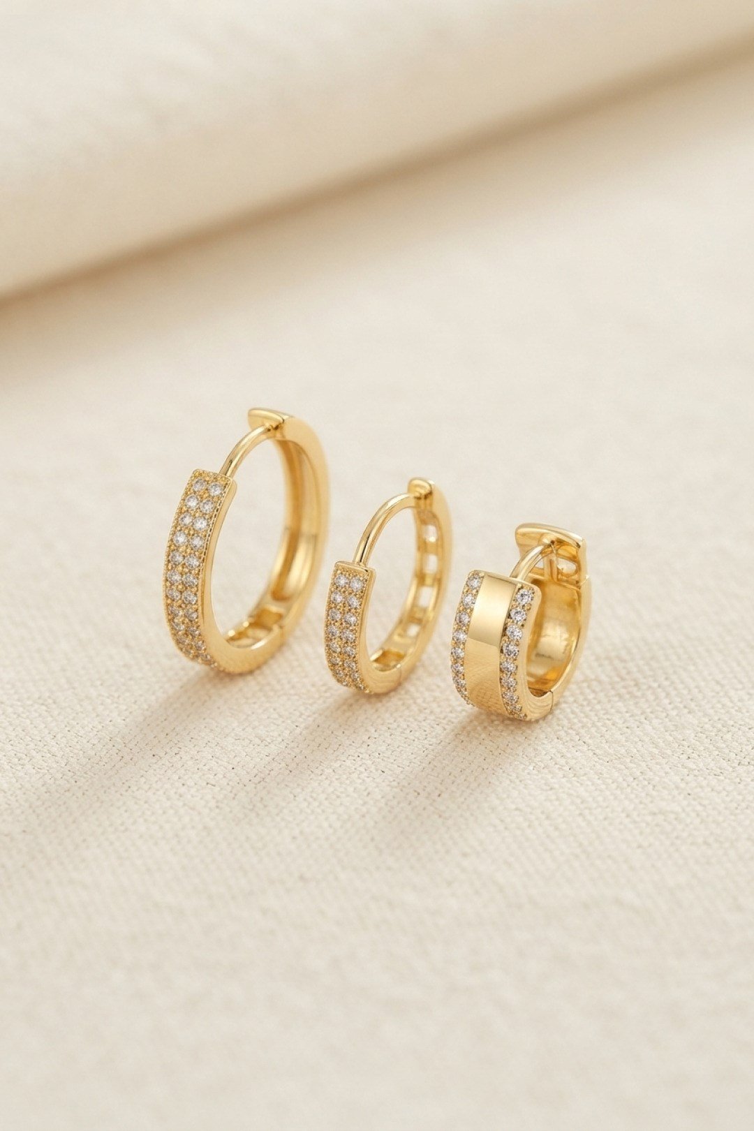 3 lü Set Gold Renk Halka Model Küpe