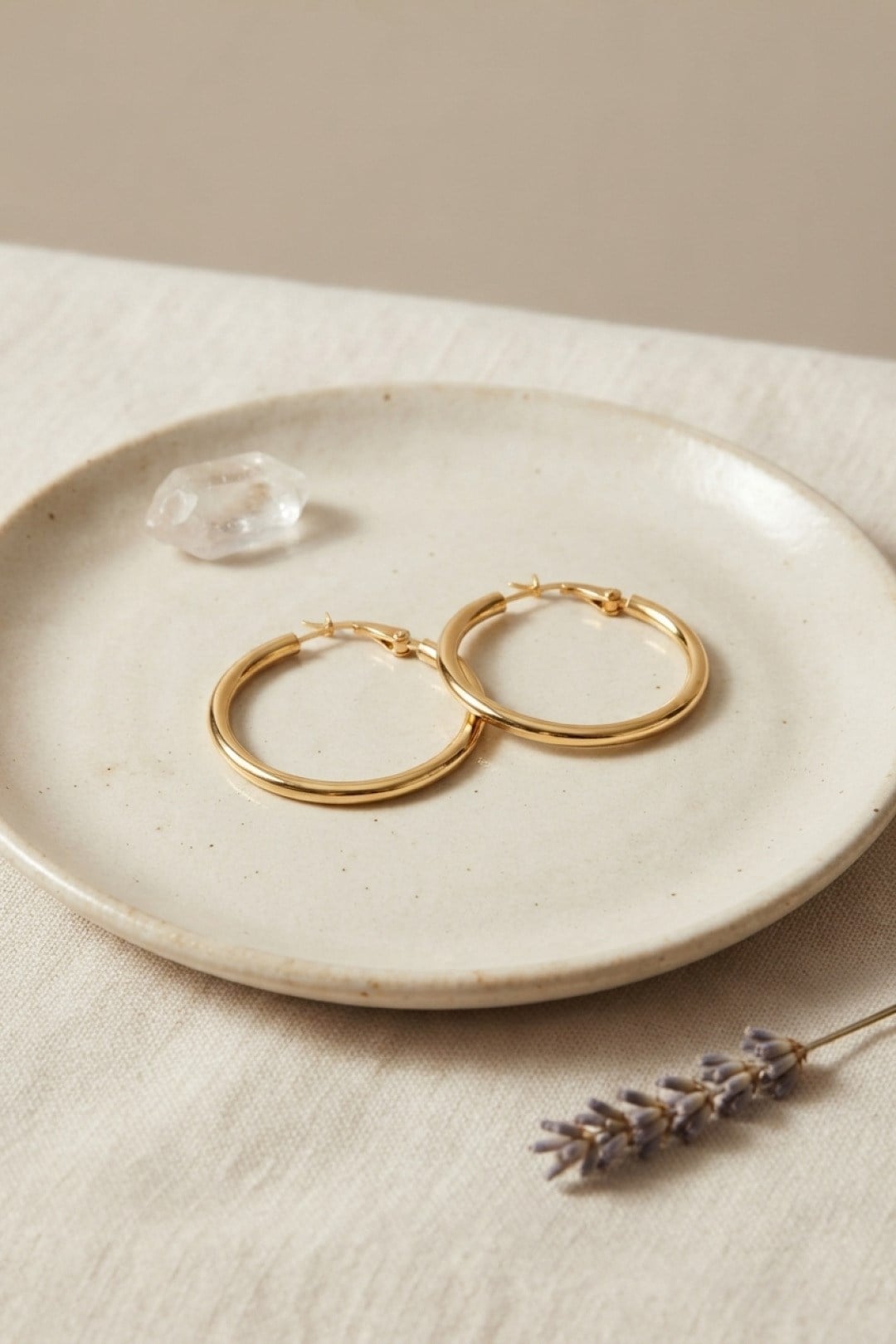 316L Çelik Gold Renk 28 mm Halka Küpe