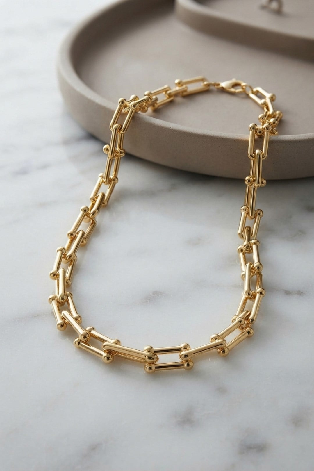 Gold Renk Pirinç Tifani Model Kadın Kolye