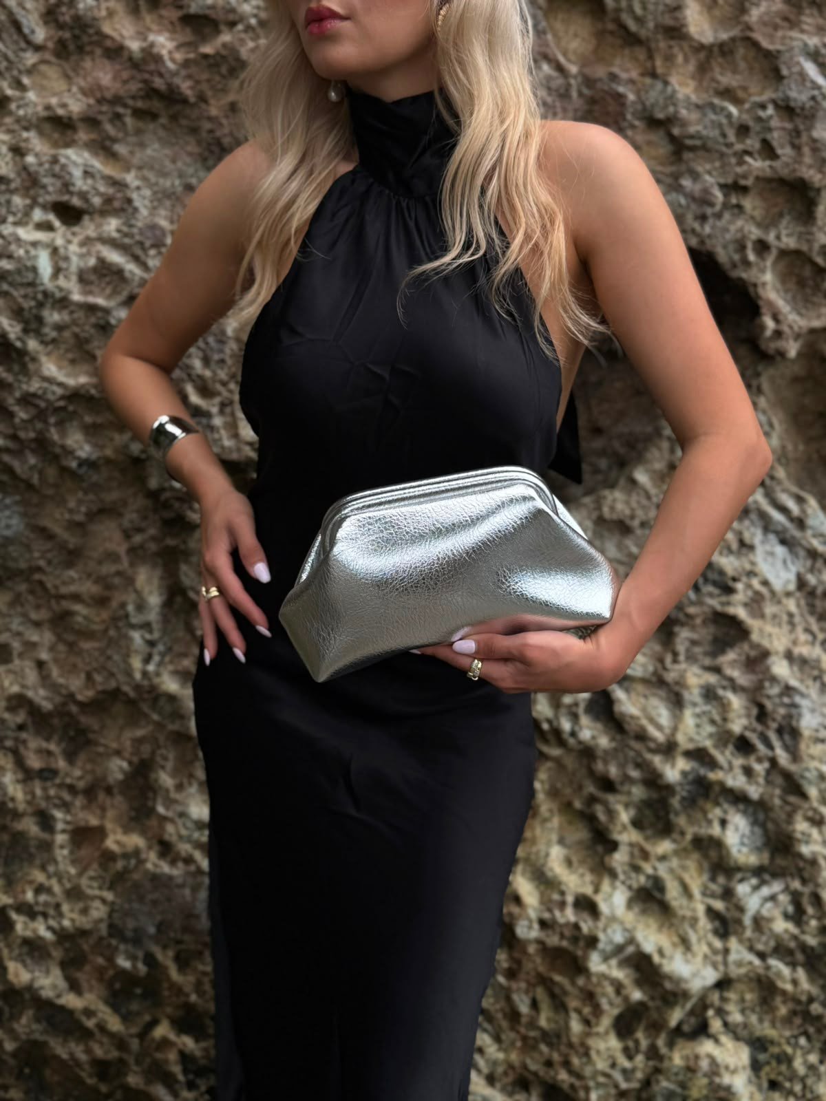 Gümüş Clutch Chloe Çanta