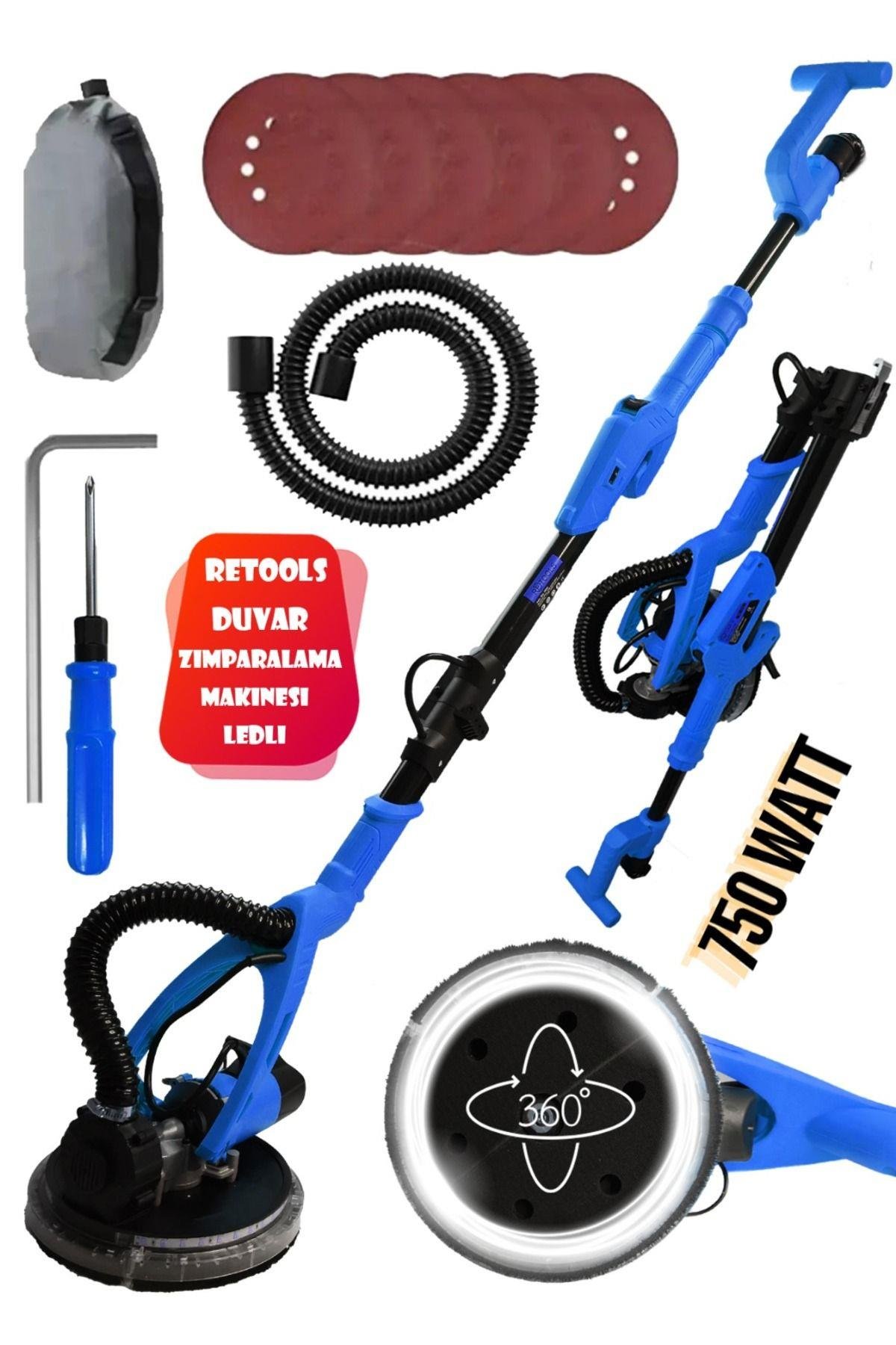 LEDLİ ALÇI ZIMPARALAMA MAKİNASI 750W MAVİ