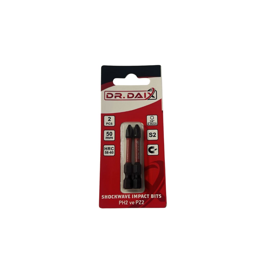Dr.Daix PH2+PZ2 x 50 mm Darbeli Bits Uç Seti
