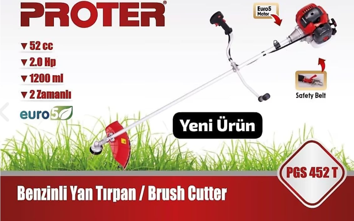 PGS 452 T  52 cc 2 Hp  2 Zamanlı Benzinli  Yan Tırpan (Euro5 Motor)