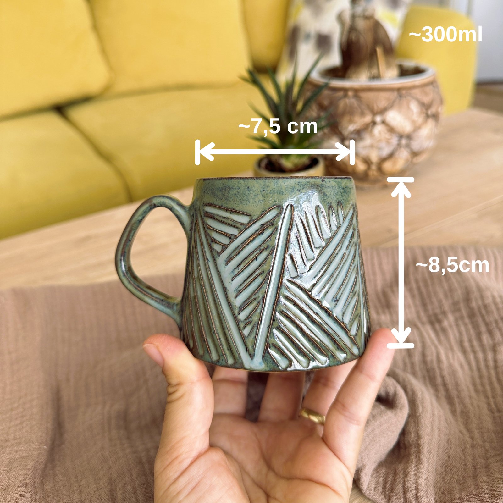 Moss Stoneware Kupa | Adaçayı Yeşili