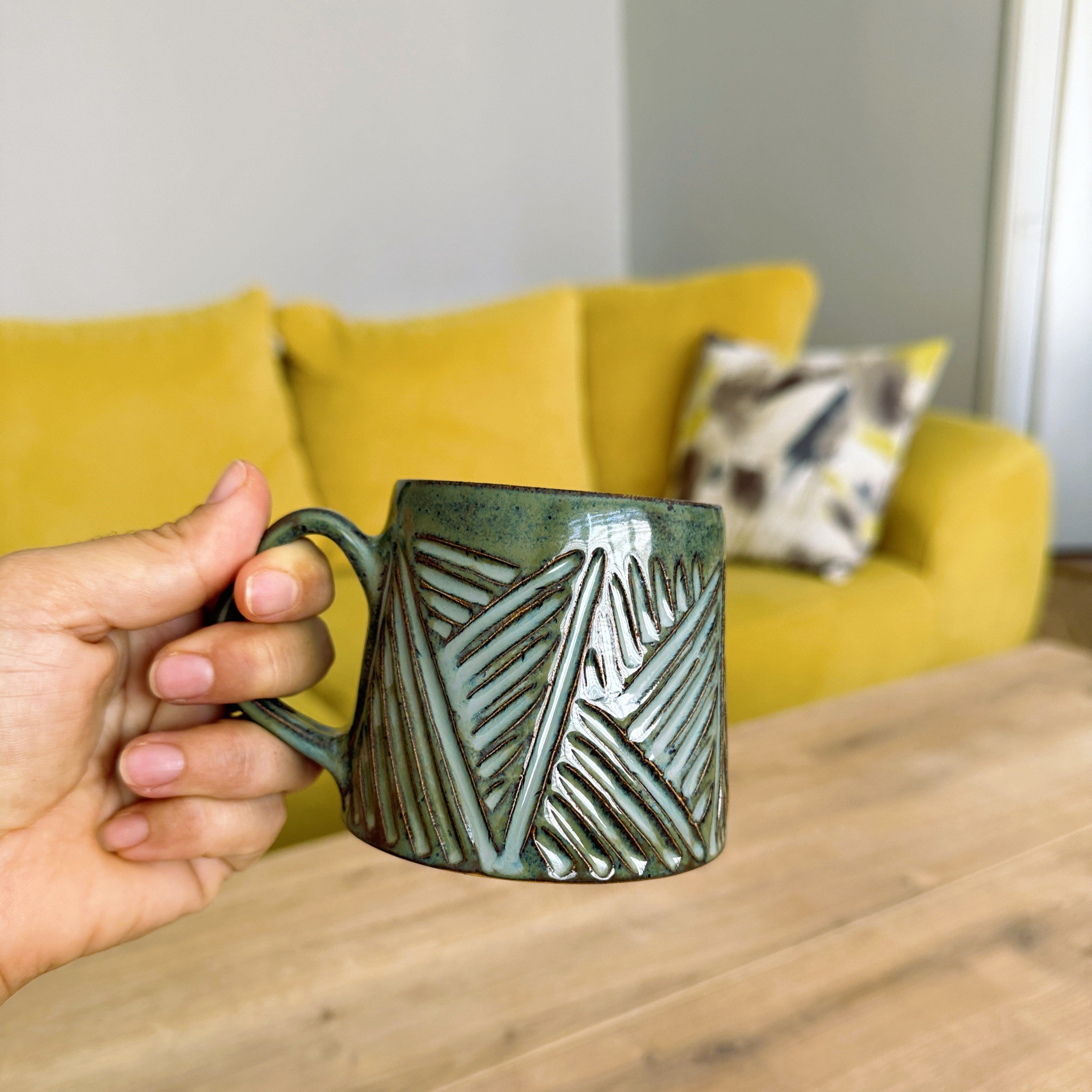 Moss Stoneware Kupa | Adaçayı Yeşili
