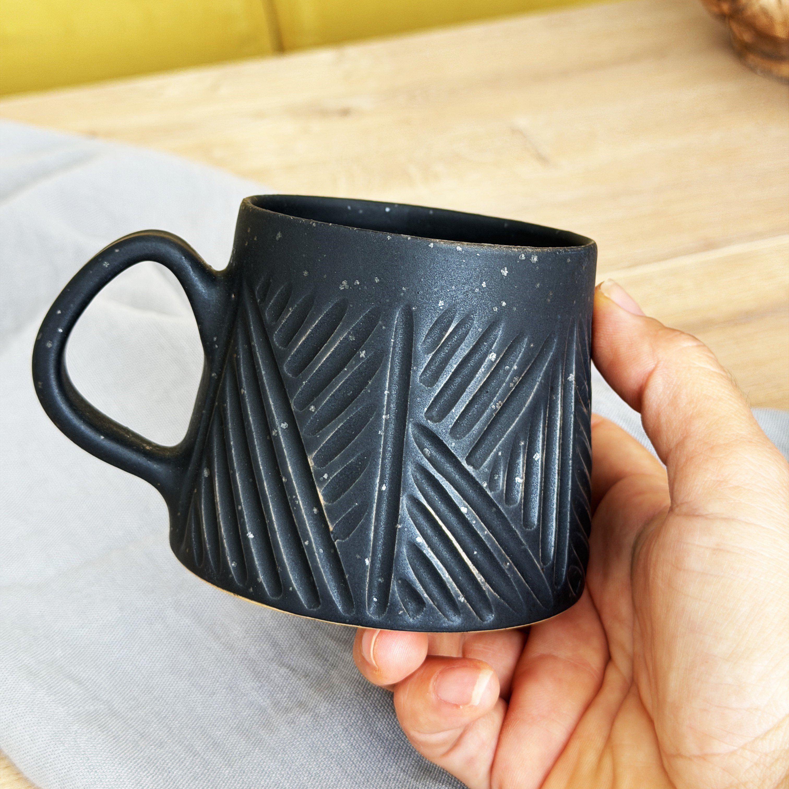 Moss Stoneware Kupa | Bazalt Siyahı