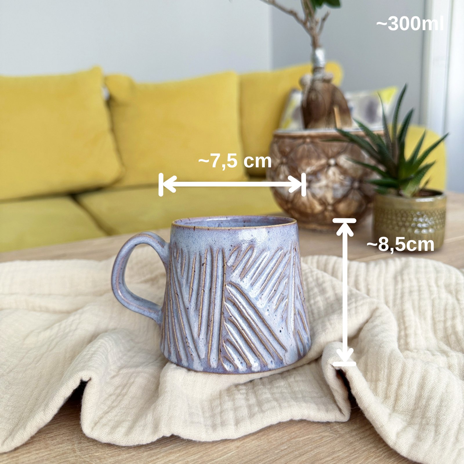 Moss Stoneware Kupa | Lavanta Grisi