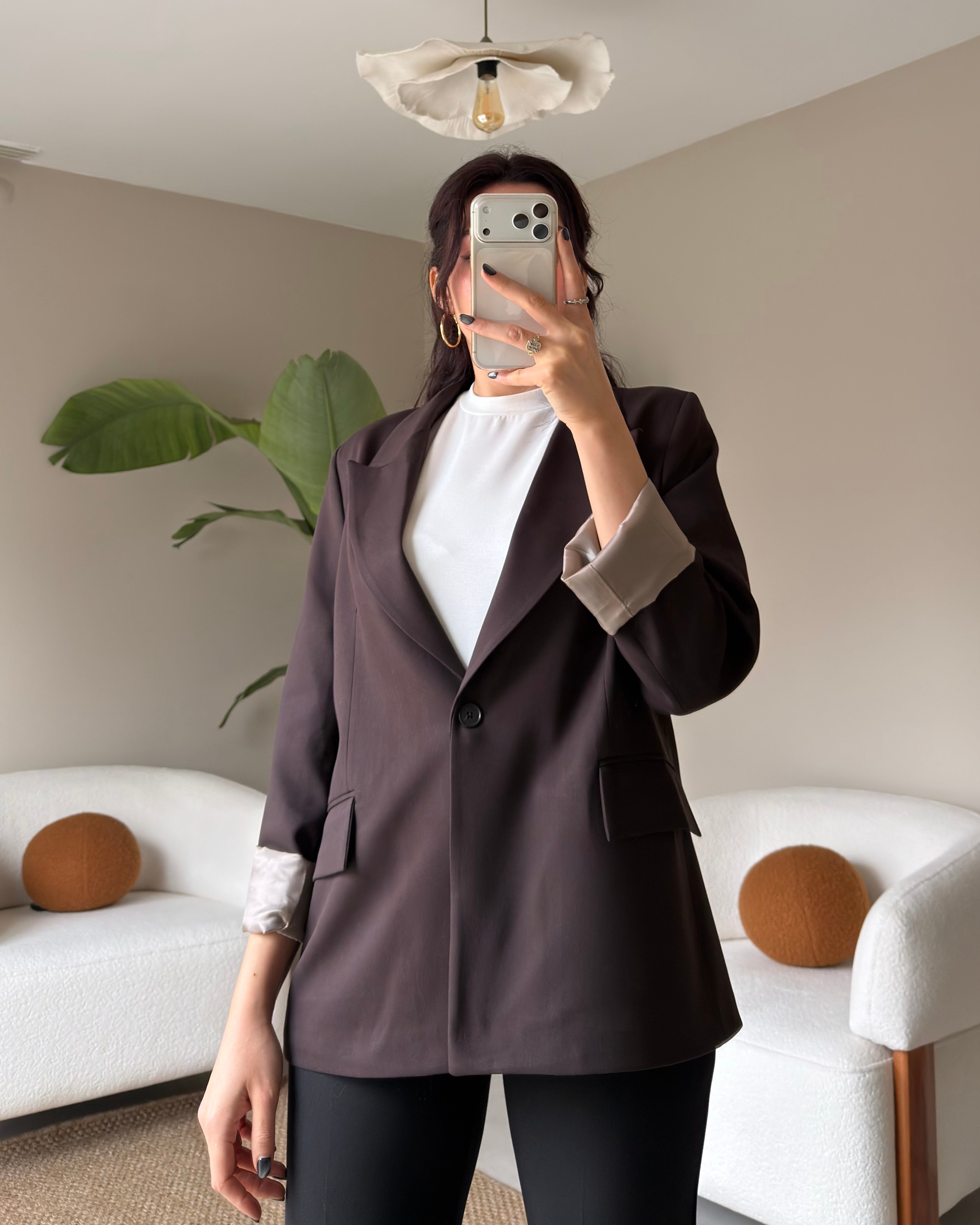 KOYU KAHVE BLAZER CEKET