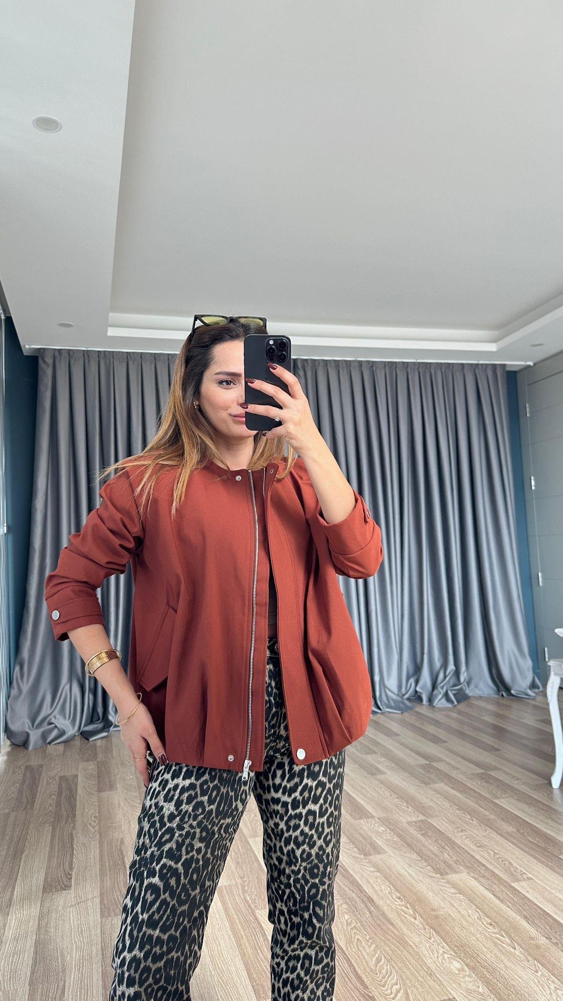 ZARA KİREMİT RENK TASARIM BOMBER
