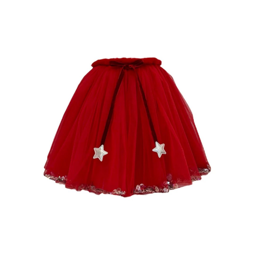 Kız Çocuk Tütü Etek Red Sequin