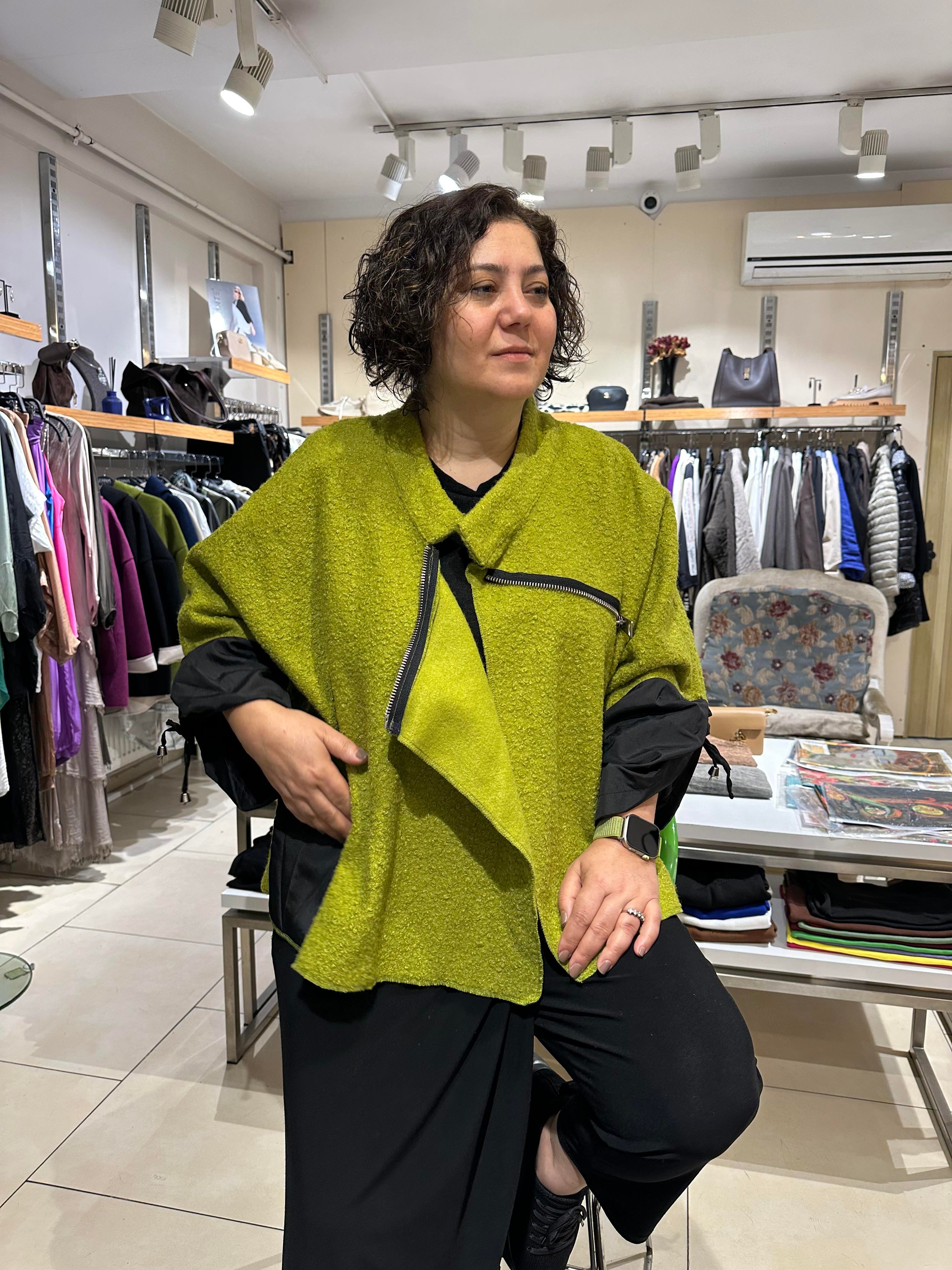 Tasarım Yünlü Buklet Ceket