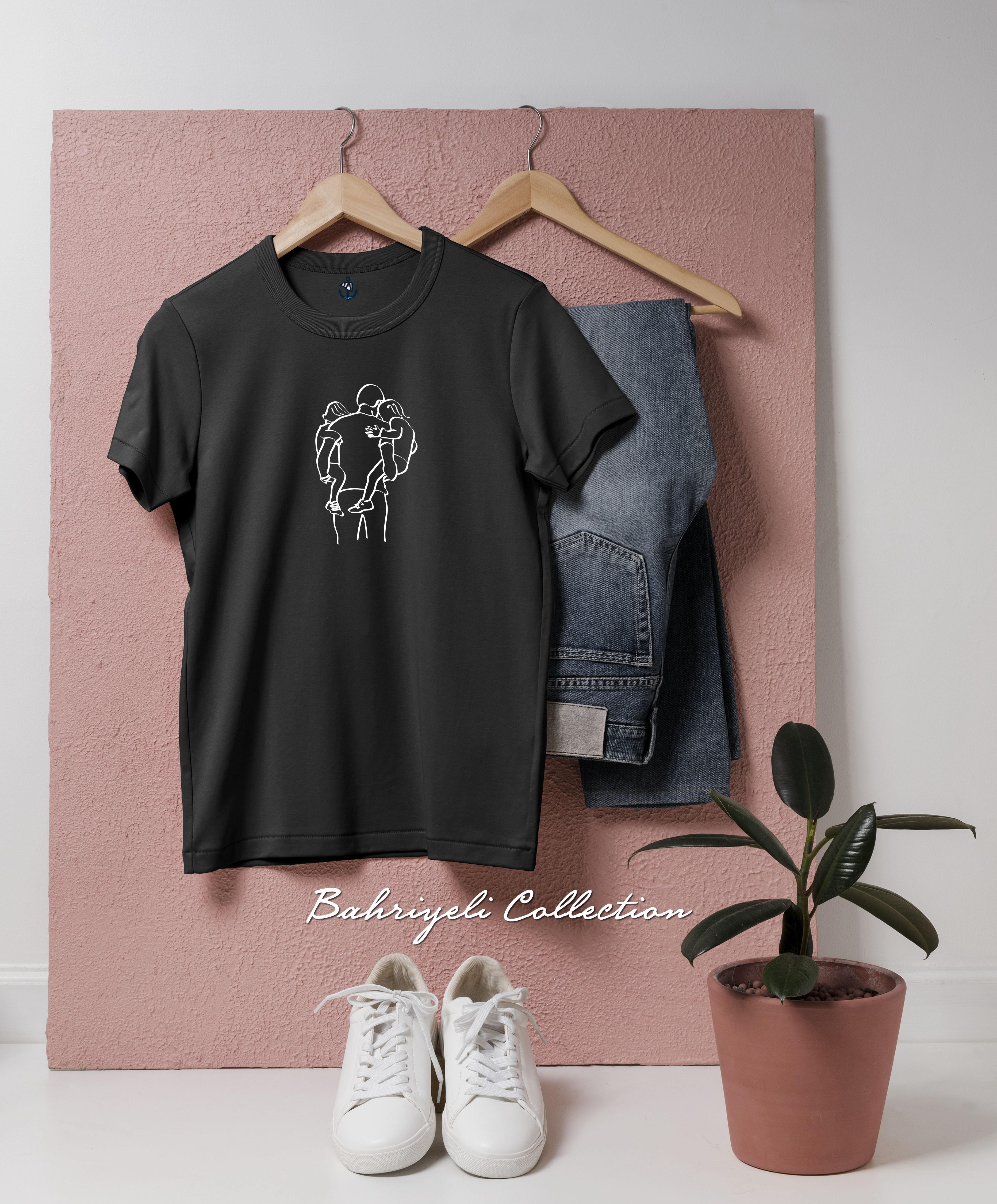 Oversize Babalar Günü Çocuklar ve Baba Tasarımlı Unisex T-Shirt
