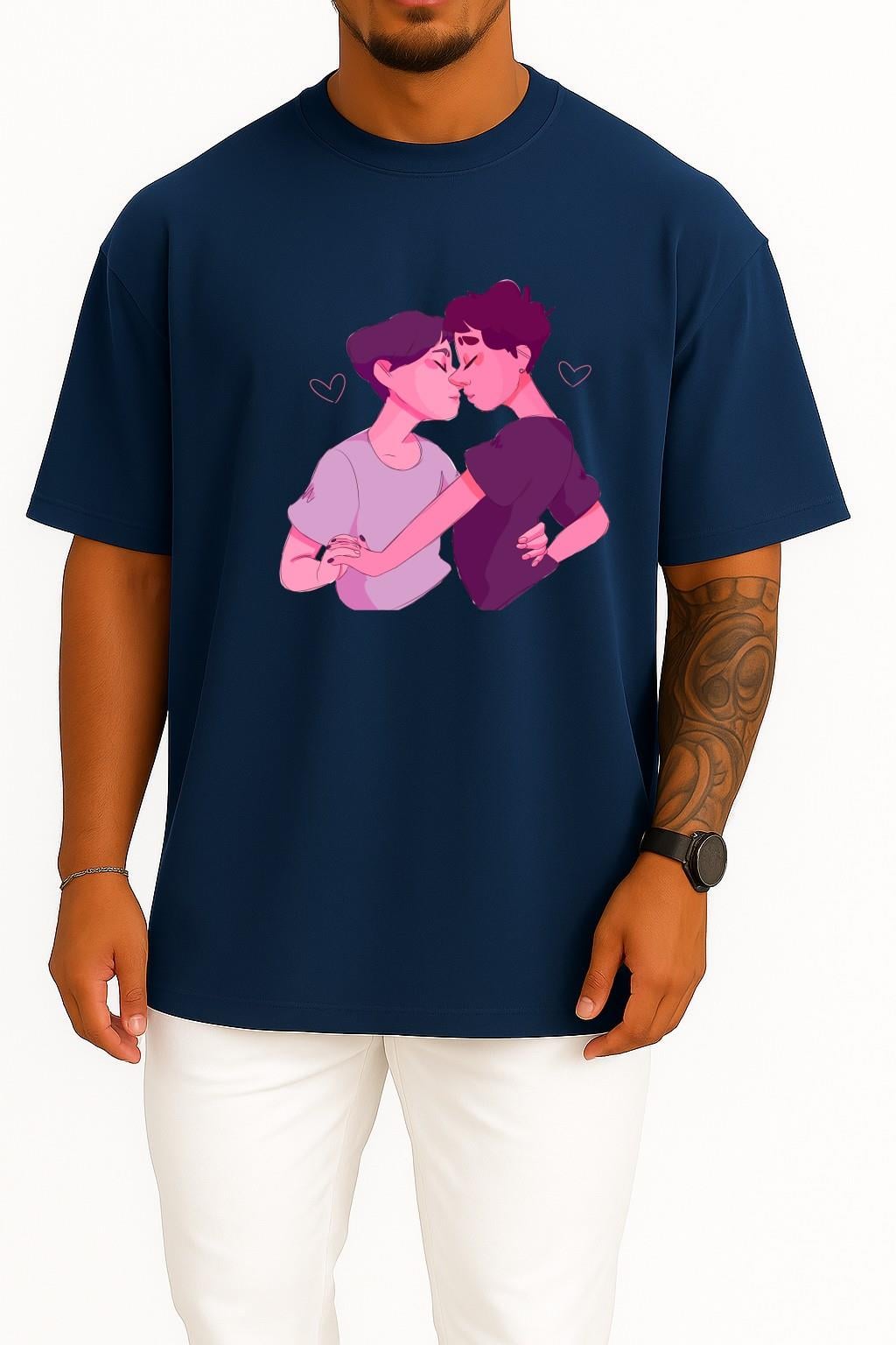 Oversize Encapsulated Postscript Richie Tozier Göğüs Tasarımlı Unisex T-Shirt