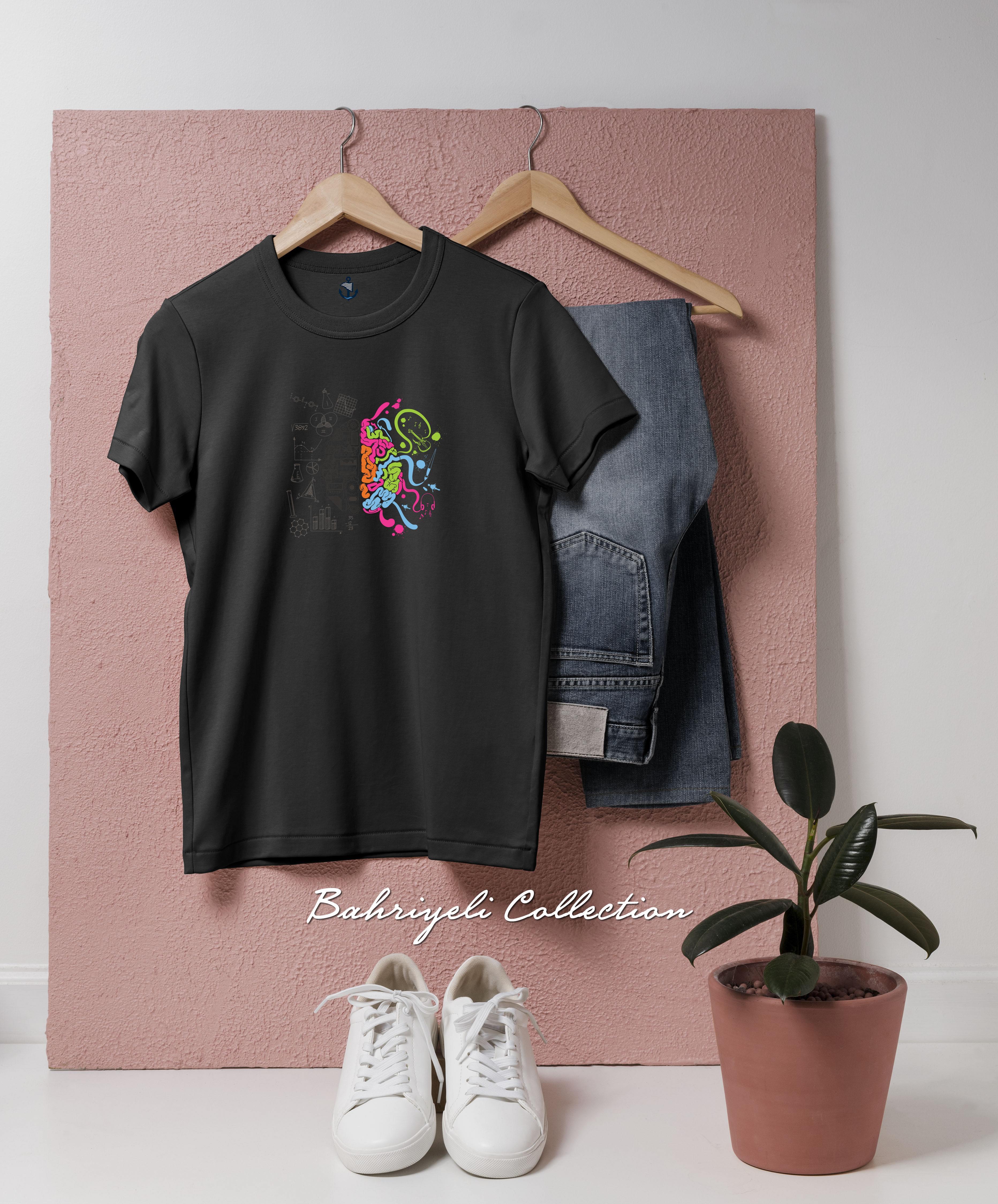 Oversize Right and left brain hemispheres Tasarımlı Unisex T-Shirt