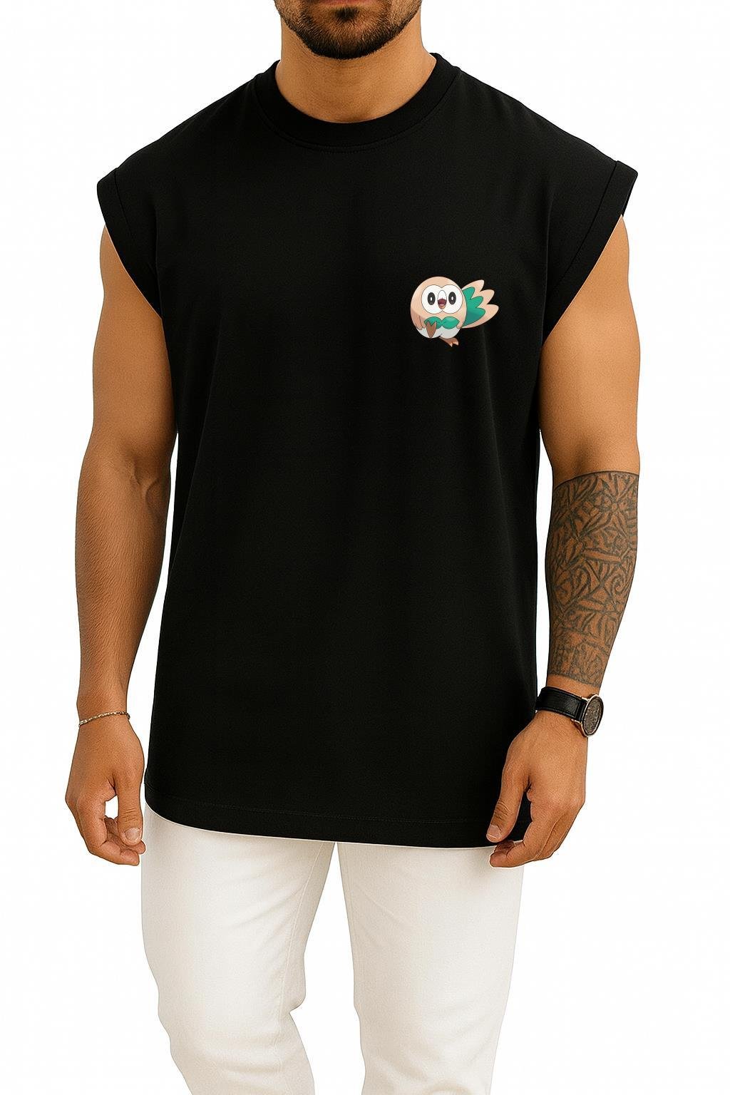Oversize Rowlet Cep Baskılı Atlet