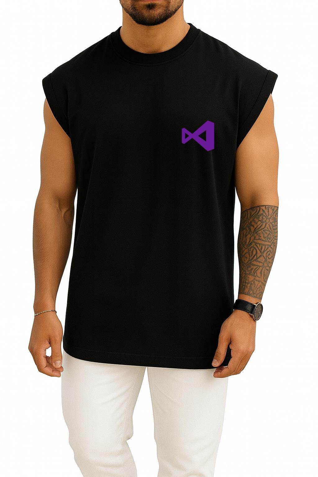 Oversize Visual Studio Logo Cep Tasarımlı Atlet