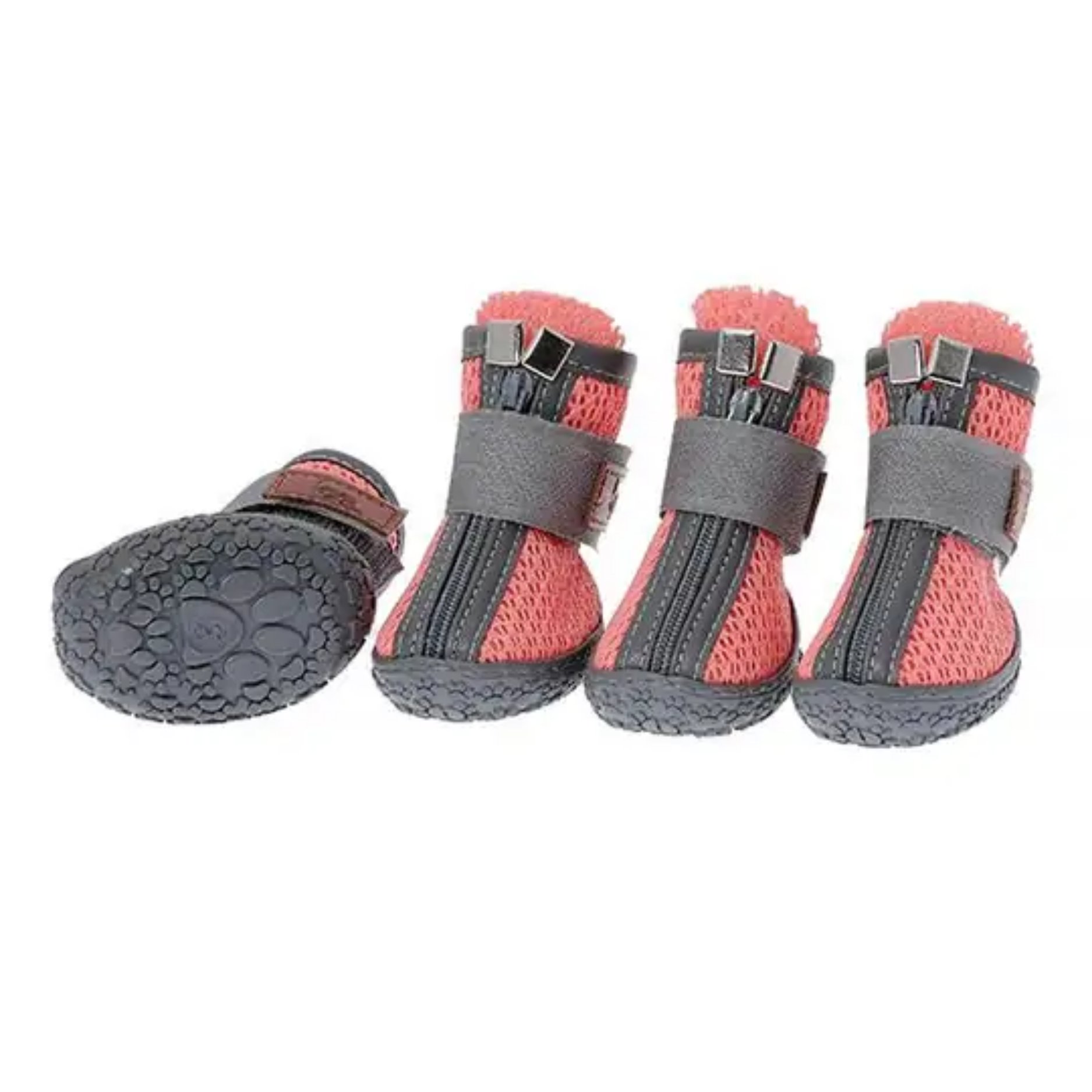 Be Design Fermuarlı Gri Somon Köpek Ayakkabısı