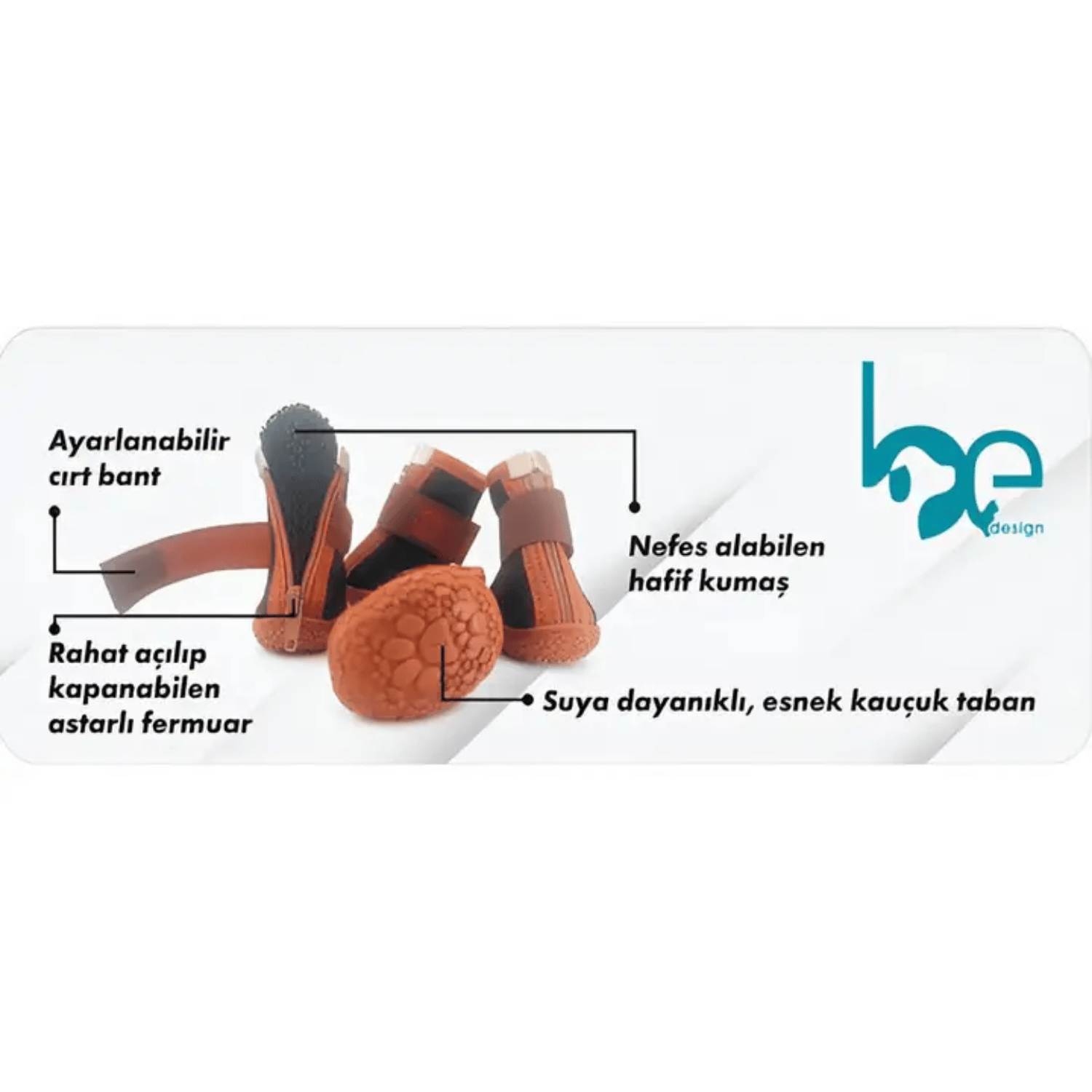 Be Design Lastikli Siyah Mavi Köpek Ayakkabısı