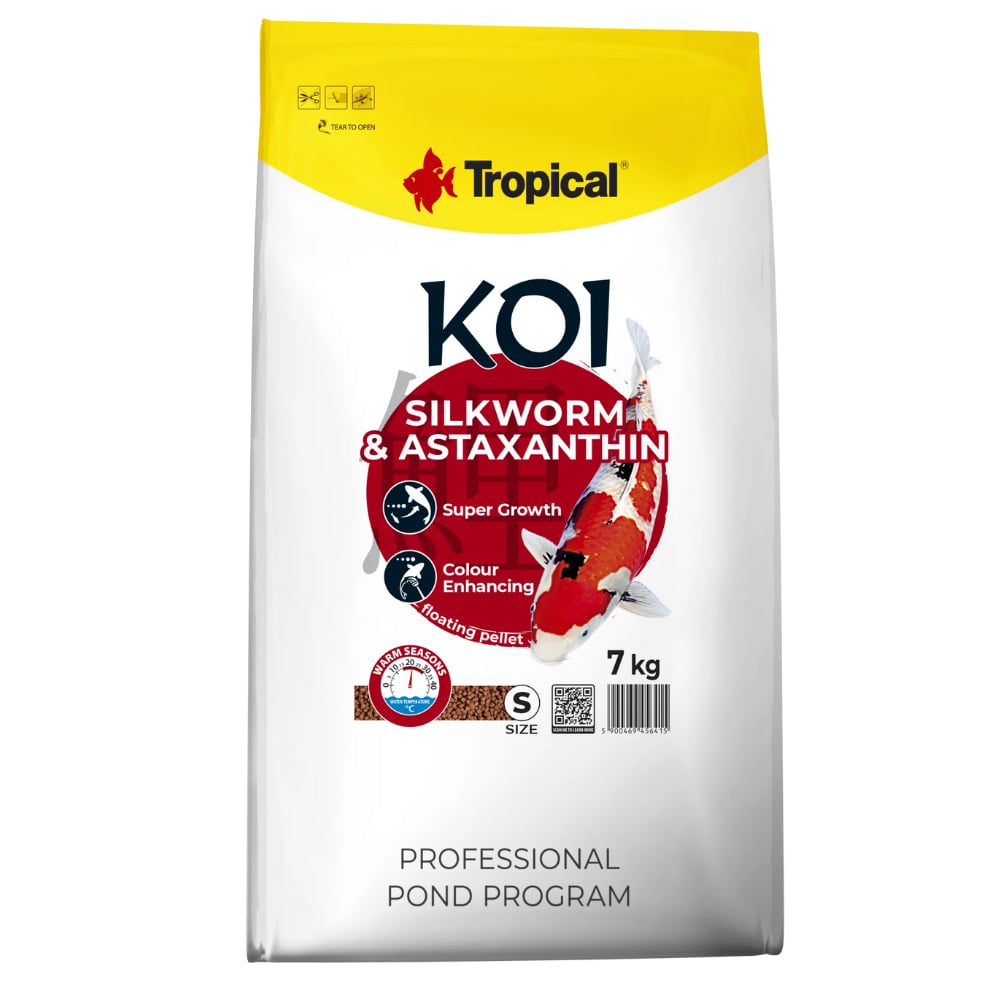 Tropical Koi Silkworm&Astaxanthin Pellet Size S 7Kg.