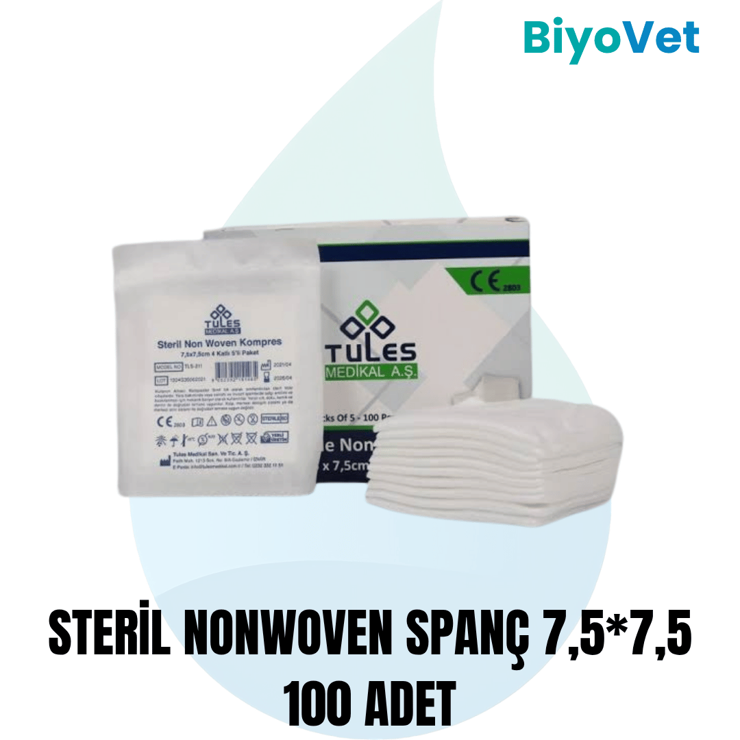 STERİL NONWOVEN SPANÇ 7,5cm*7,5cm 100 ADET