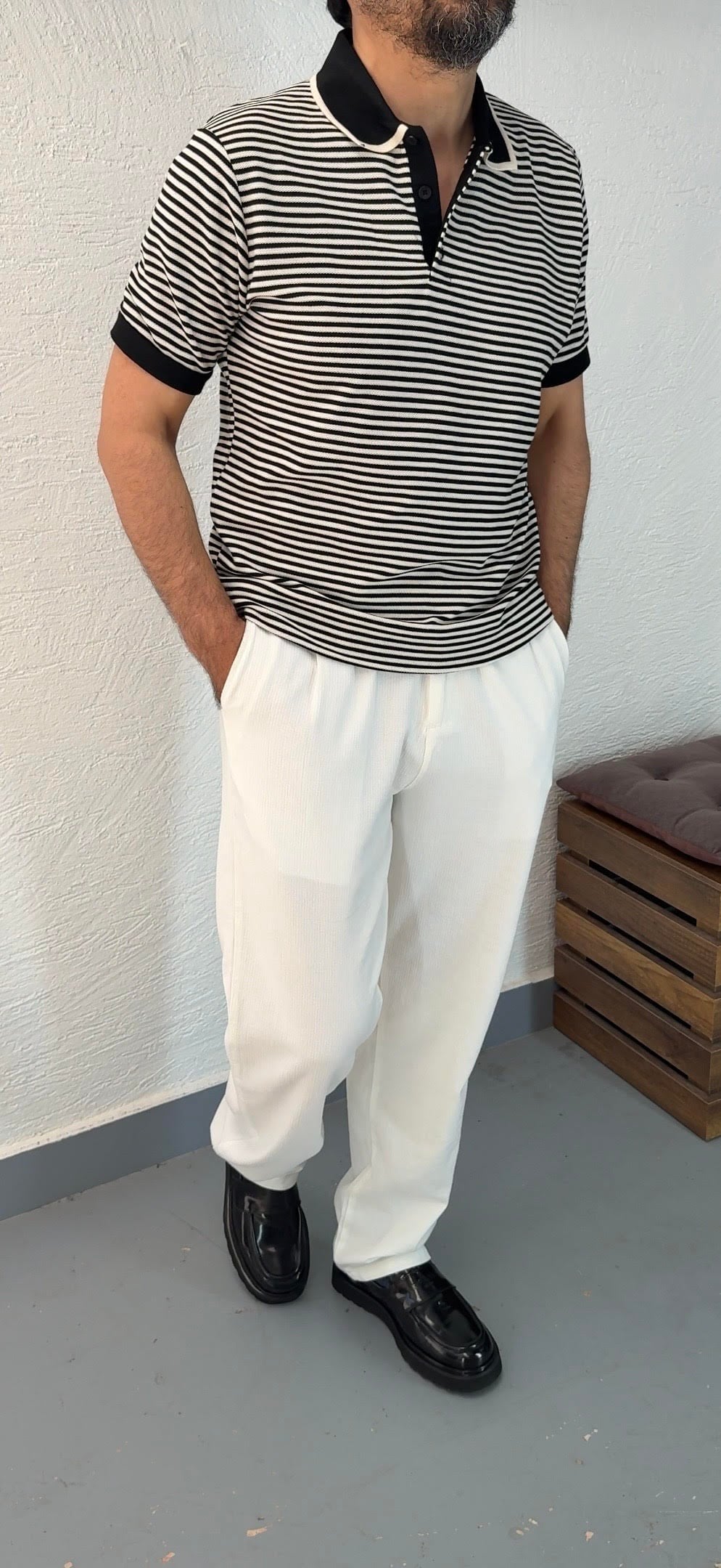 Çizgili Polo Yaka TShirt