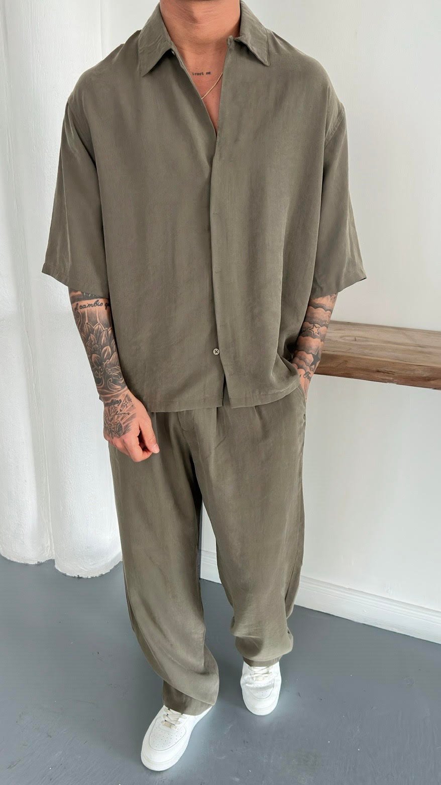Modal Ocersize Gömlek n ve Baggy Pantolon