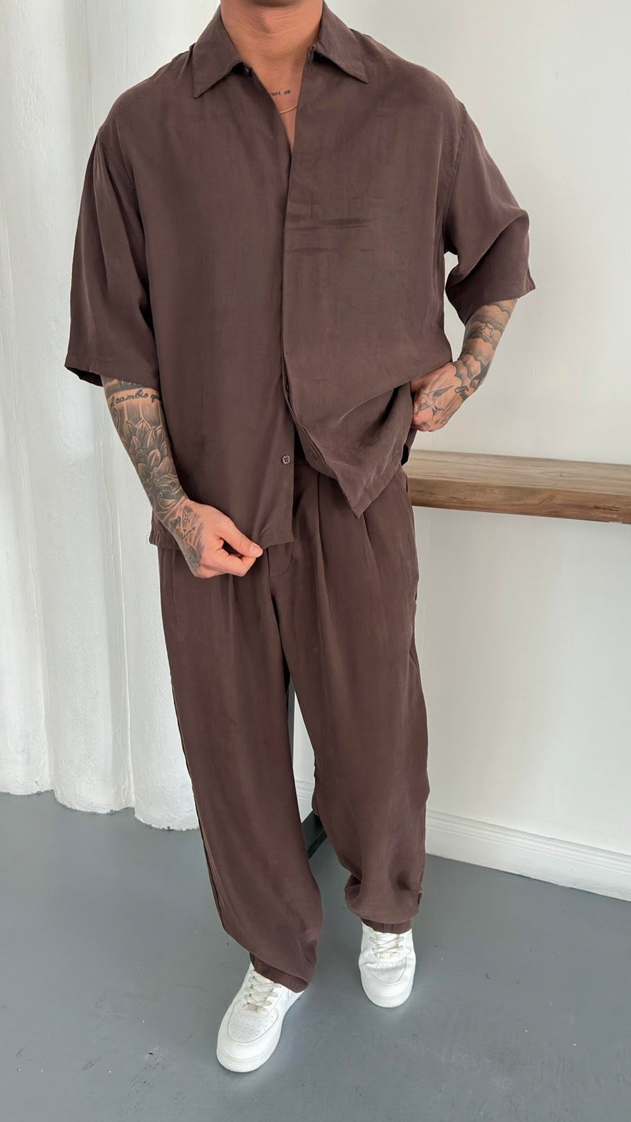 Modal Oversize Gömlek ve Baggy Pantolon