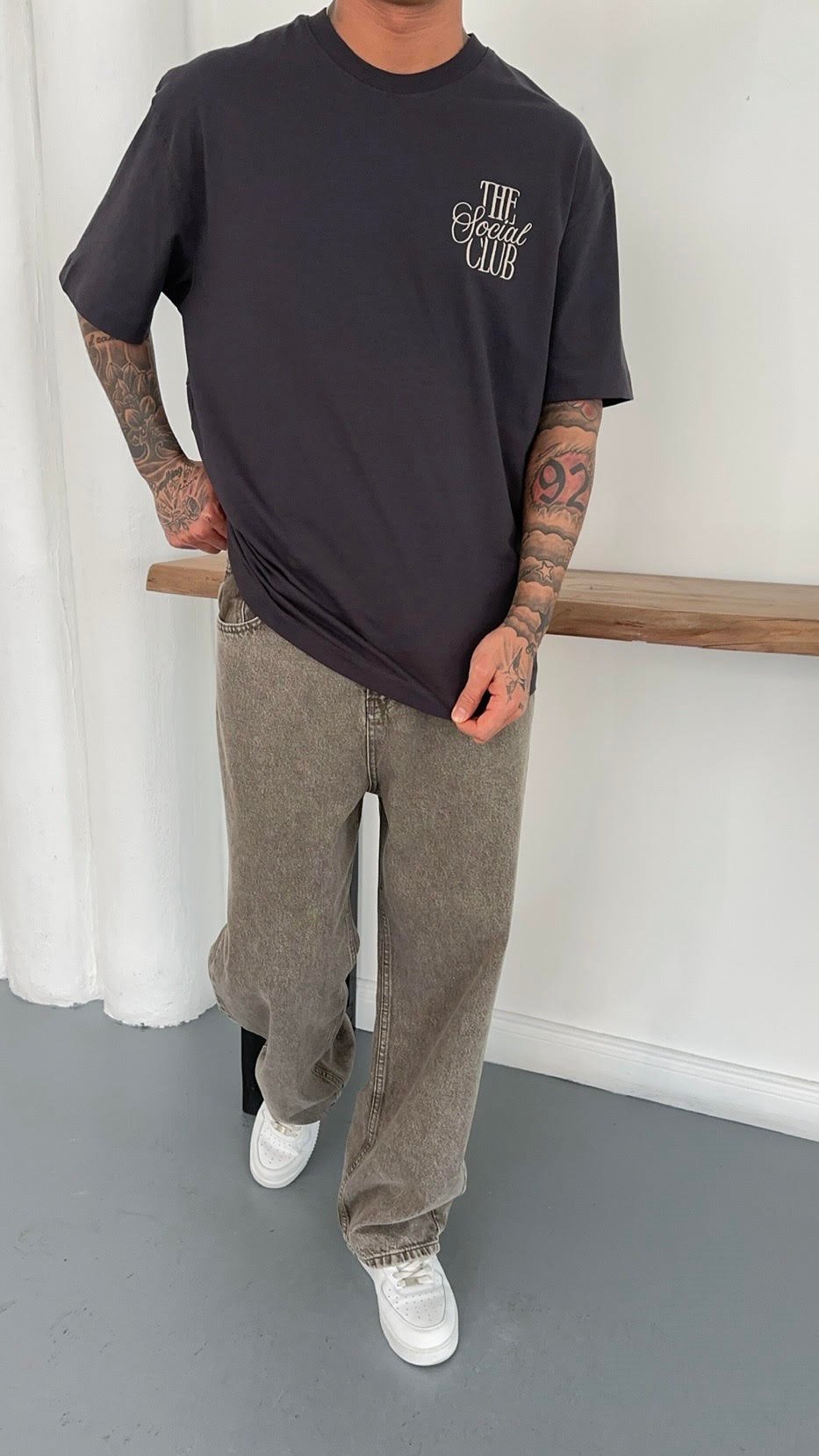 Oversize Baskı ve Nakışlı TShirt