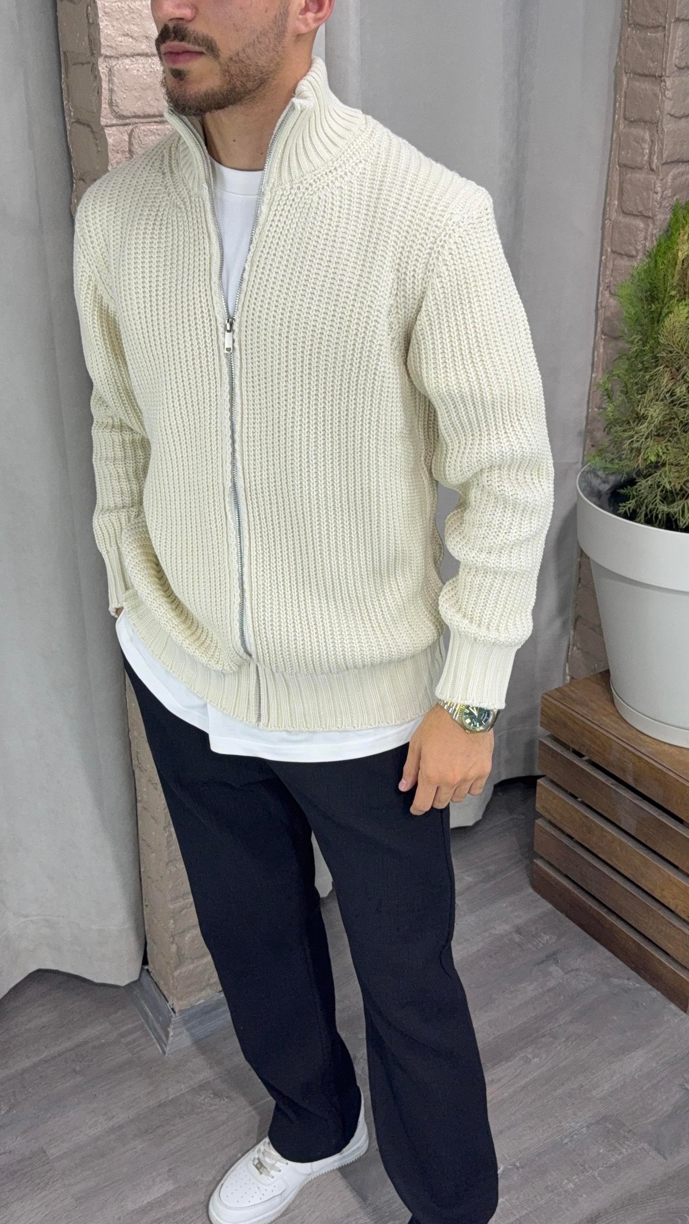 Oversize Fermuarlı Hırka