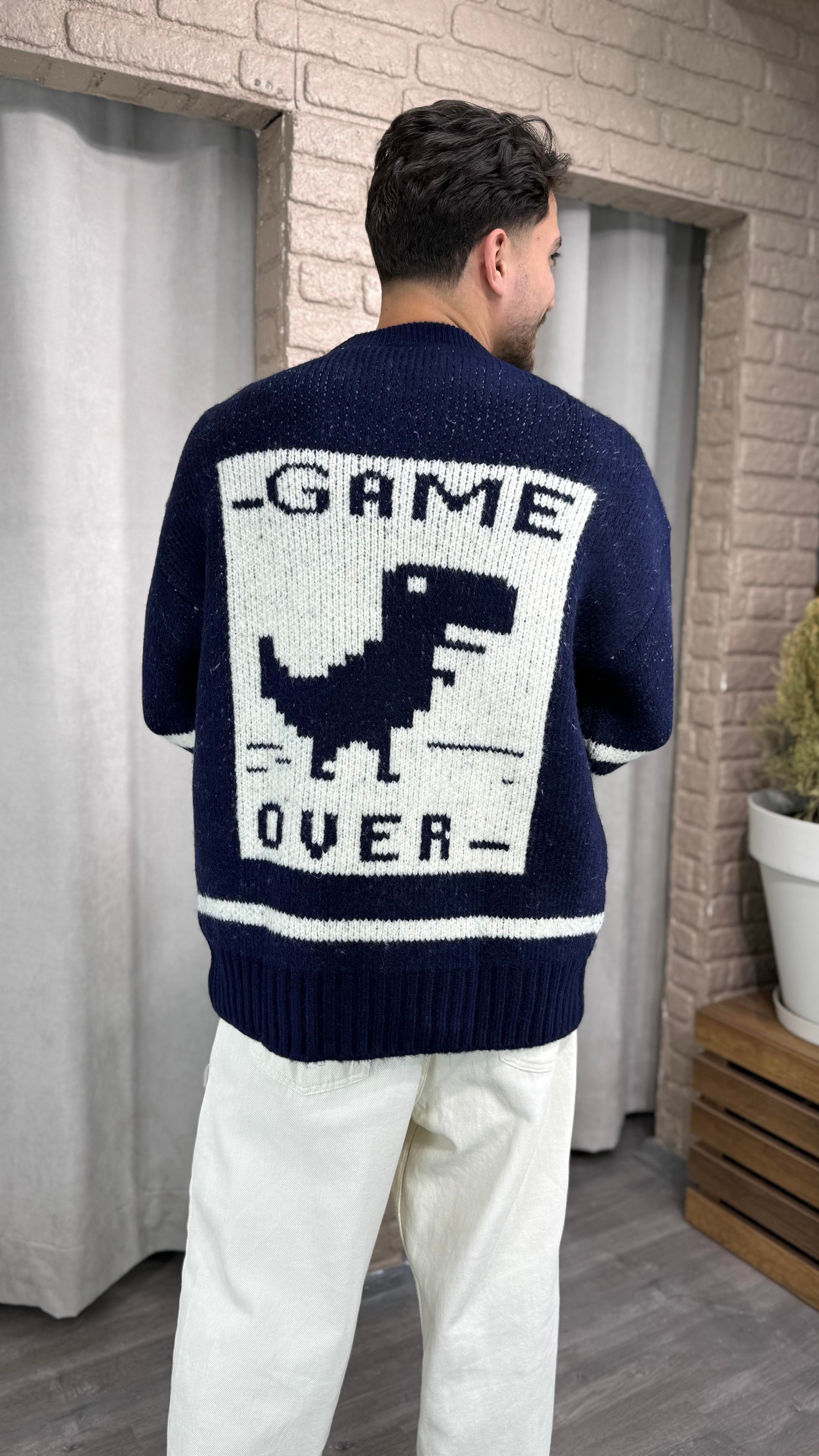 Oversize Game Over Yün Kazak