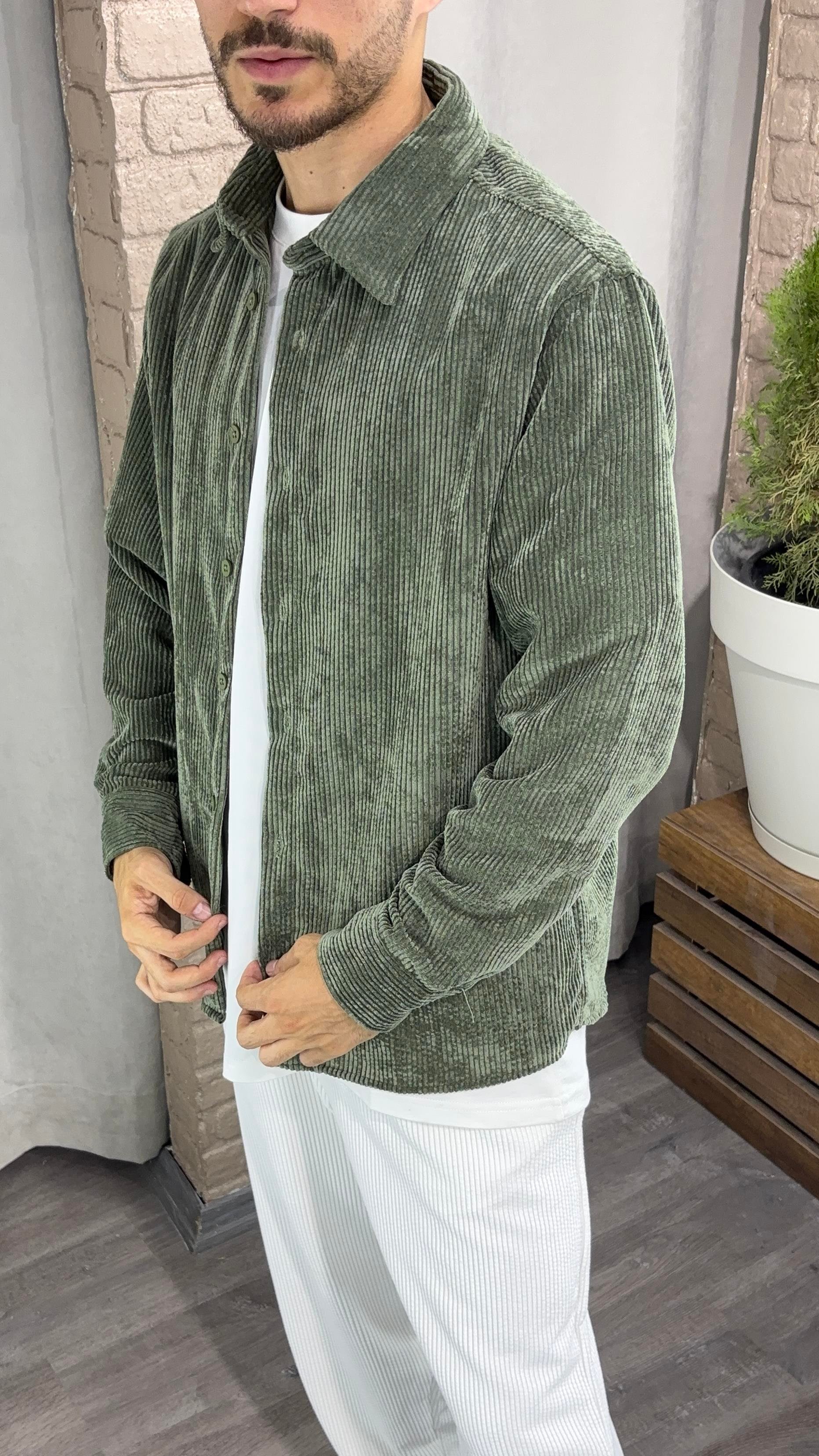 Oversize Kadife Gömlek