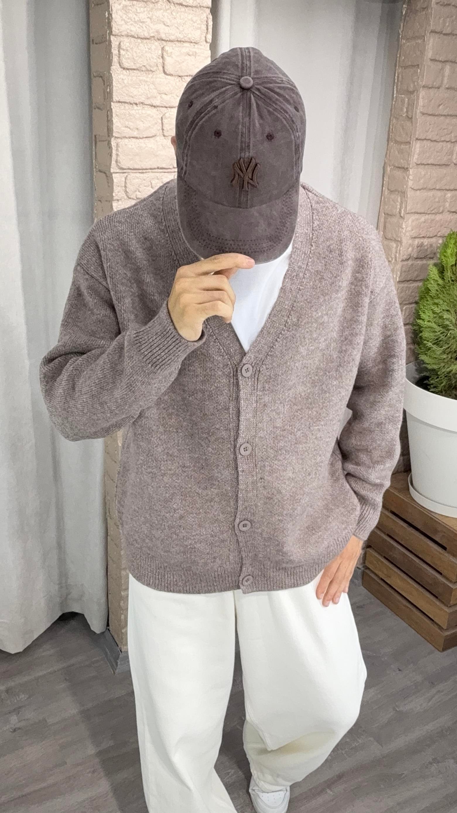 Oversize Kahve Yün Hırka