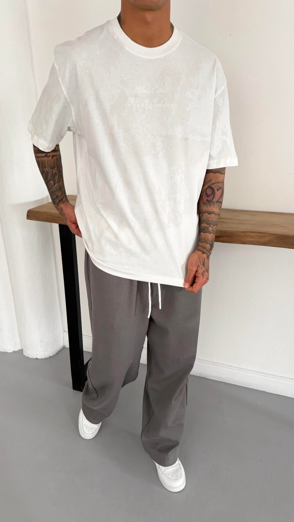 Oversize Yıkamalı Nakış Ve Baskı Detay TShirt