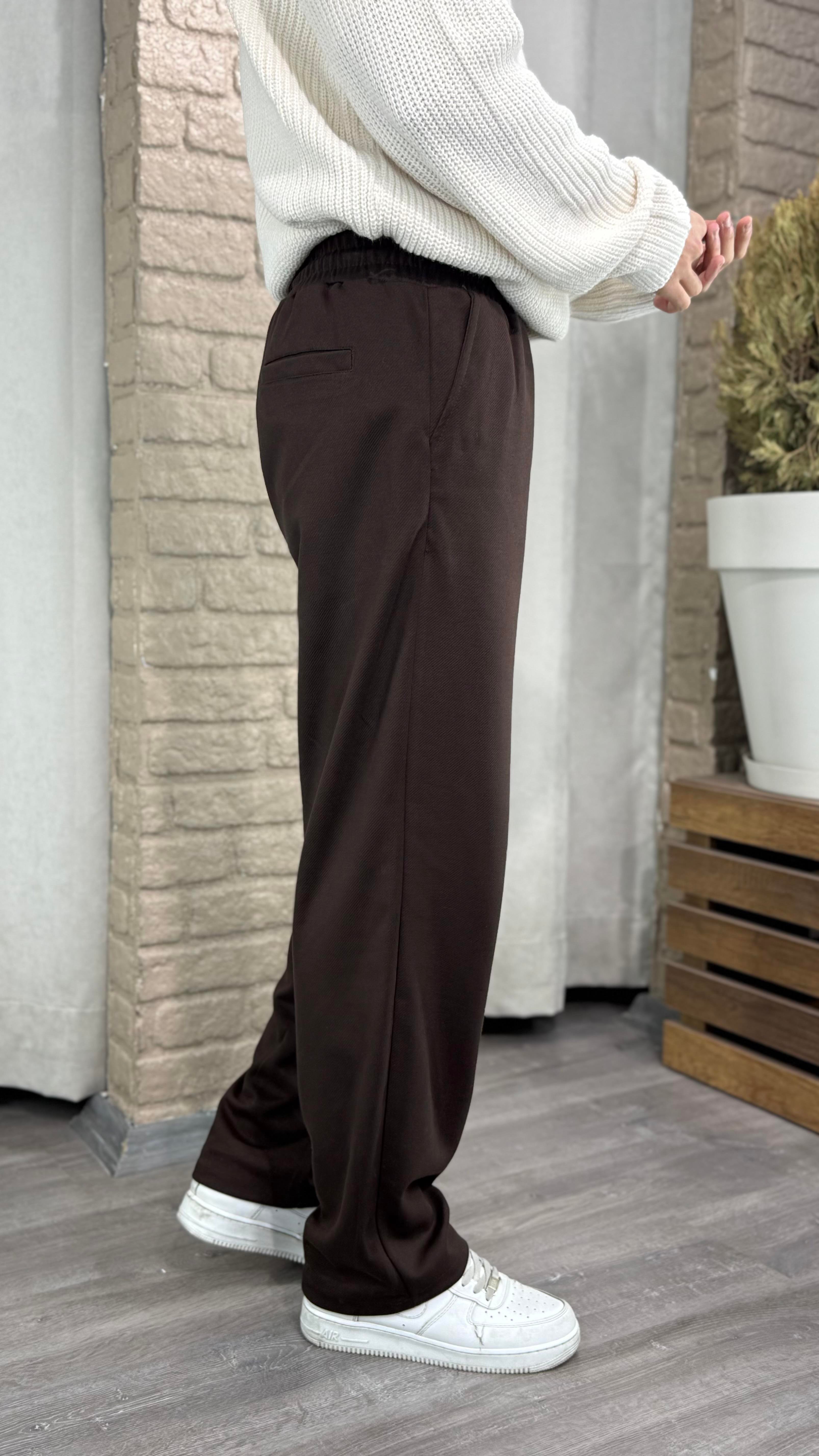 Pamuk Bel Lastikli Baggy Pantolon