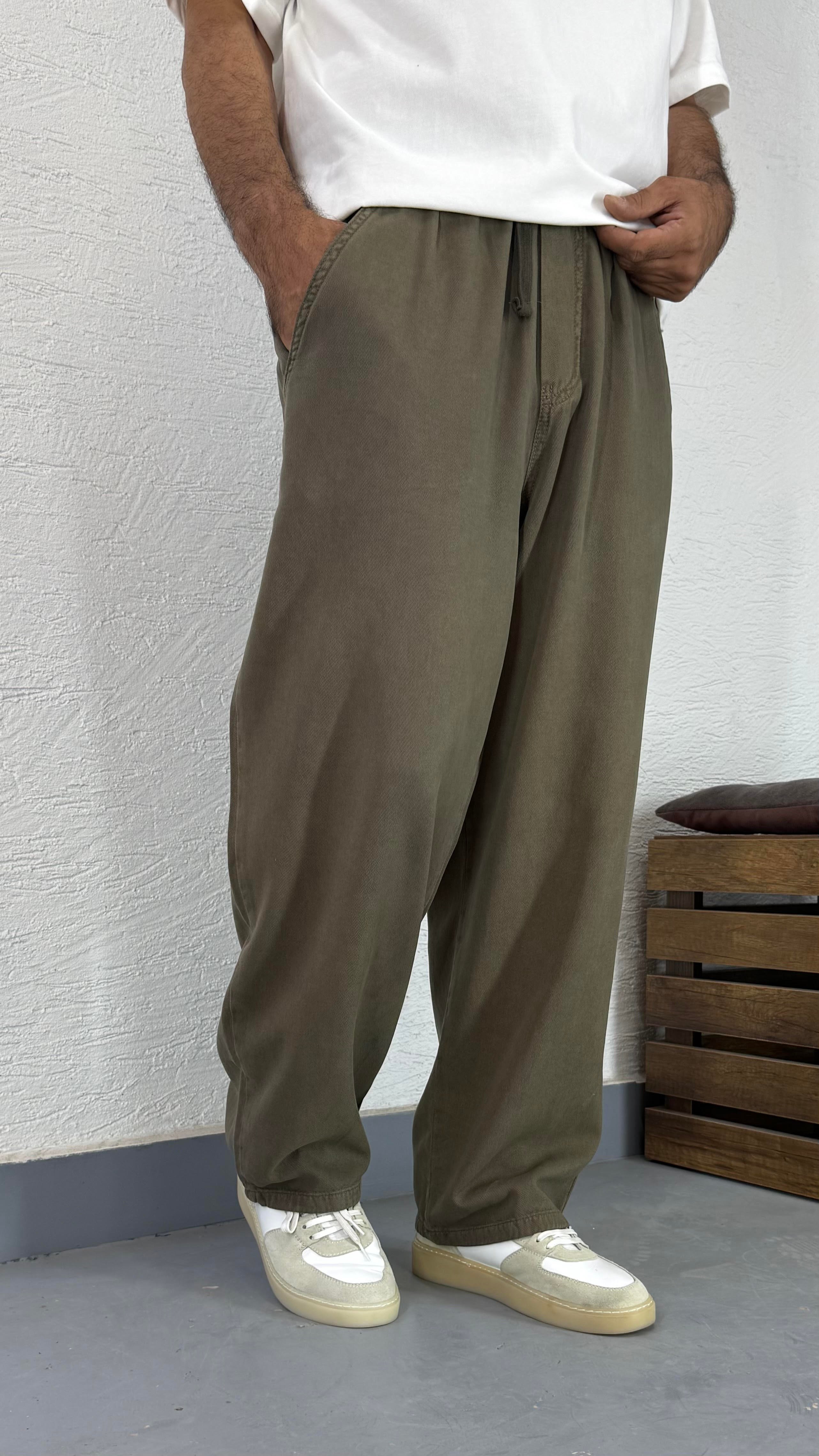Pamuk Gabardin Yazlık Baggy Bol Pantolon